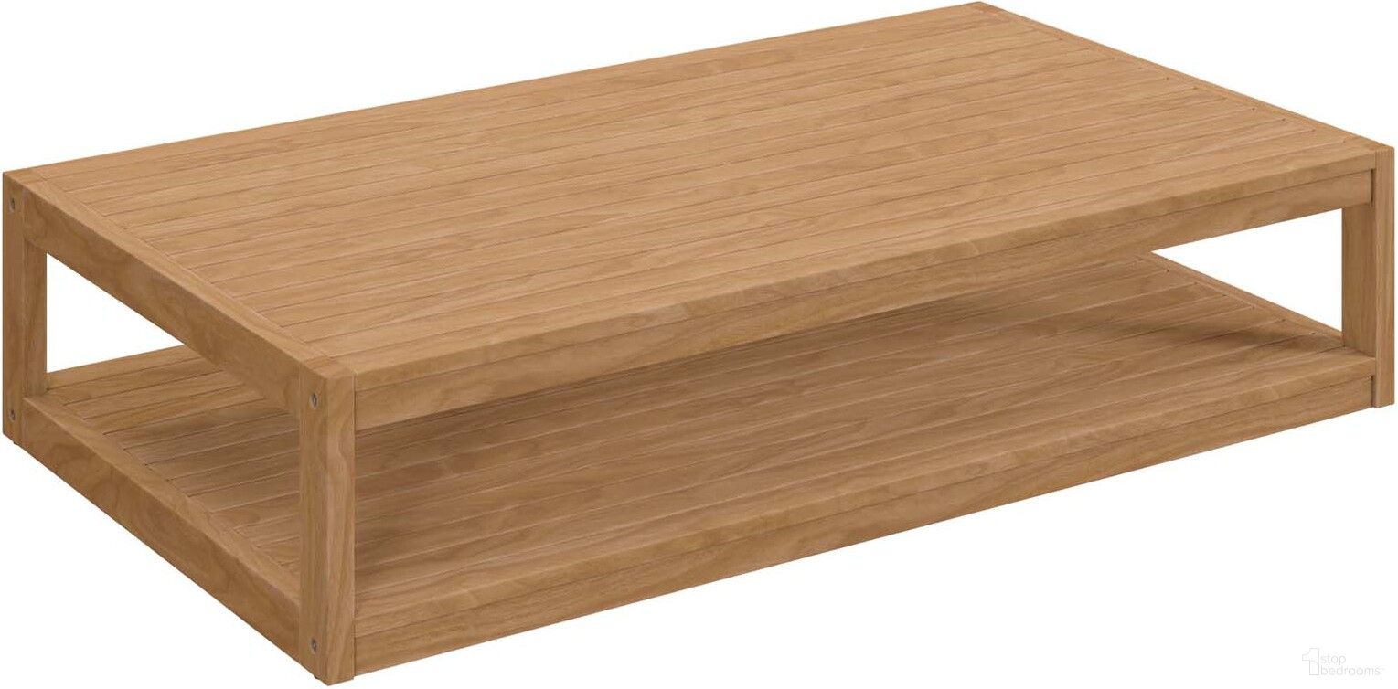 The appearance of Carlsbad Teak Wood Outdoor Patio Coffee Table In Natural designed by Modway in the modern / contemporary interior design. This natural piece of furniture  was selected by 1StopBedrooms from Carlsbad Collection to add a touch of cosiness and style into your home. Sku: EEI-5608-NAT. Material: Stainless Steel.