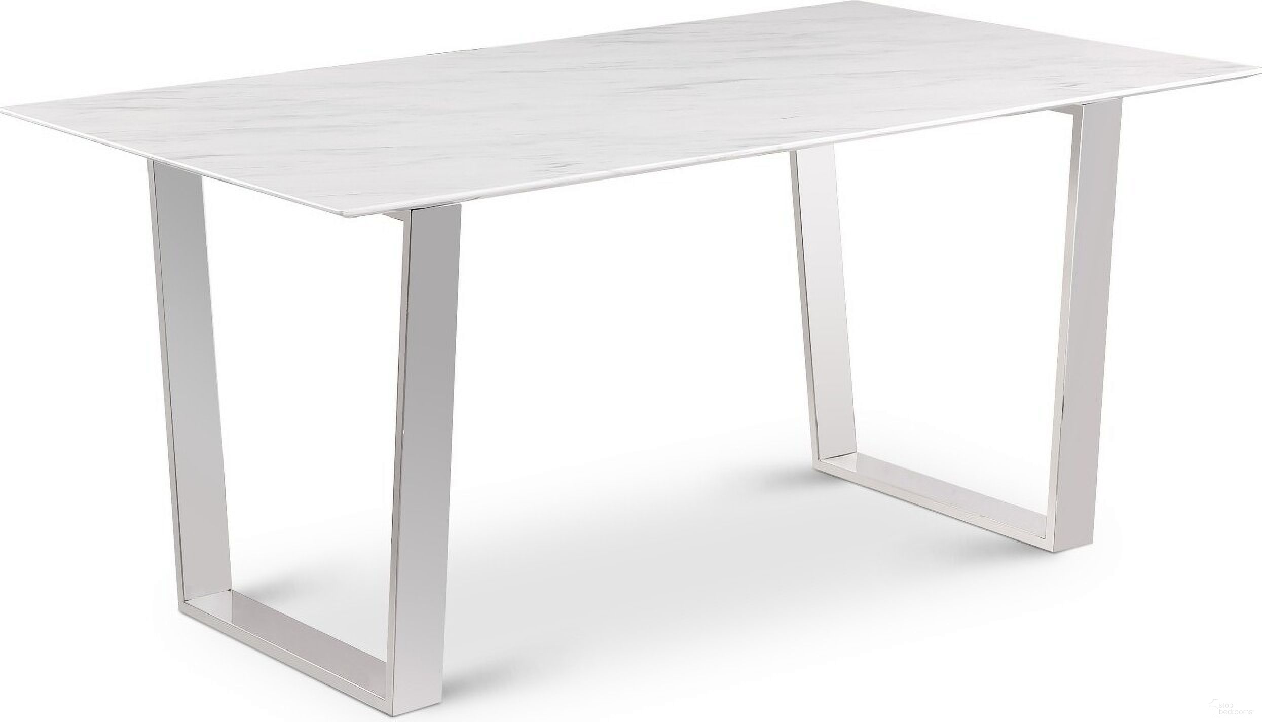 The appearance of Carlton Dining Table In White designed by Meridian in the modern / contemporary interior design. This white piece of furniture  was selected by 1StopBedrooms from Carlton Collection to add a touch of cosiness and style into your home. Sku: 934-T Box 1/2 (Marble Top);934-T Box 2/2 (Base). Table Base Style: Double Pedestal. Material: Marble. Table Top Shape: Rectangular. Size: 38" x 64".