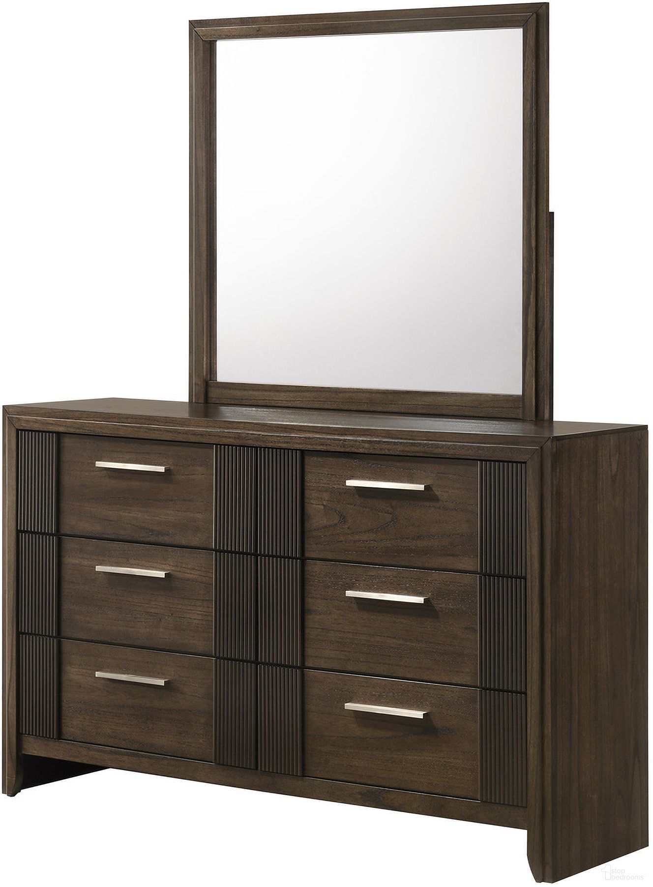 The appearance of Carlton Dresser Mirror In Brown designed by Crown Mark in the transitional interior design. This brown piece of furniture was selected by 1StopBedrooms from Carlton Collection to add a touch of cosiness and style into your home. Sku: B5550-11. Material: MDF.