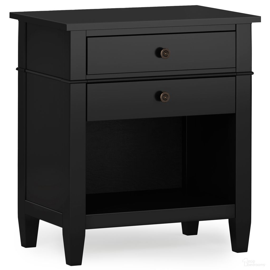 Carlton Solid Wood Bedside Table In Black