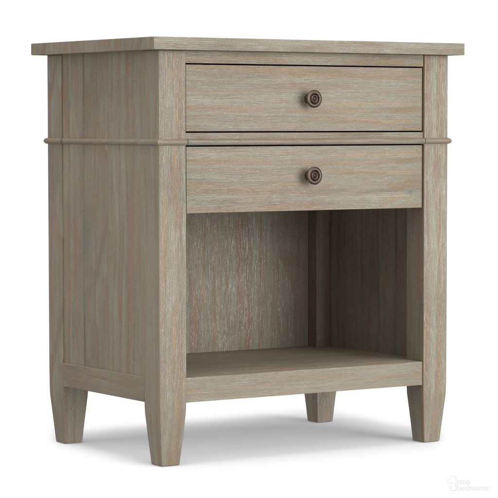 Carlton Solid Wood Bedside Table In Distressed Grey