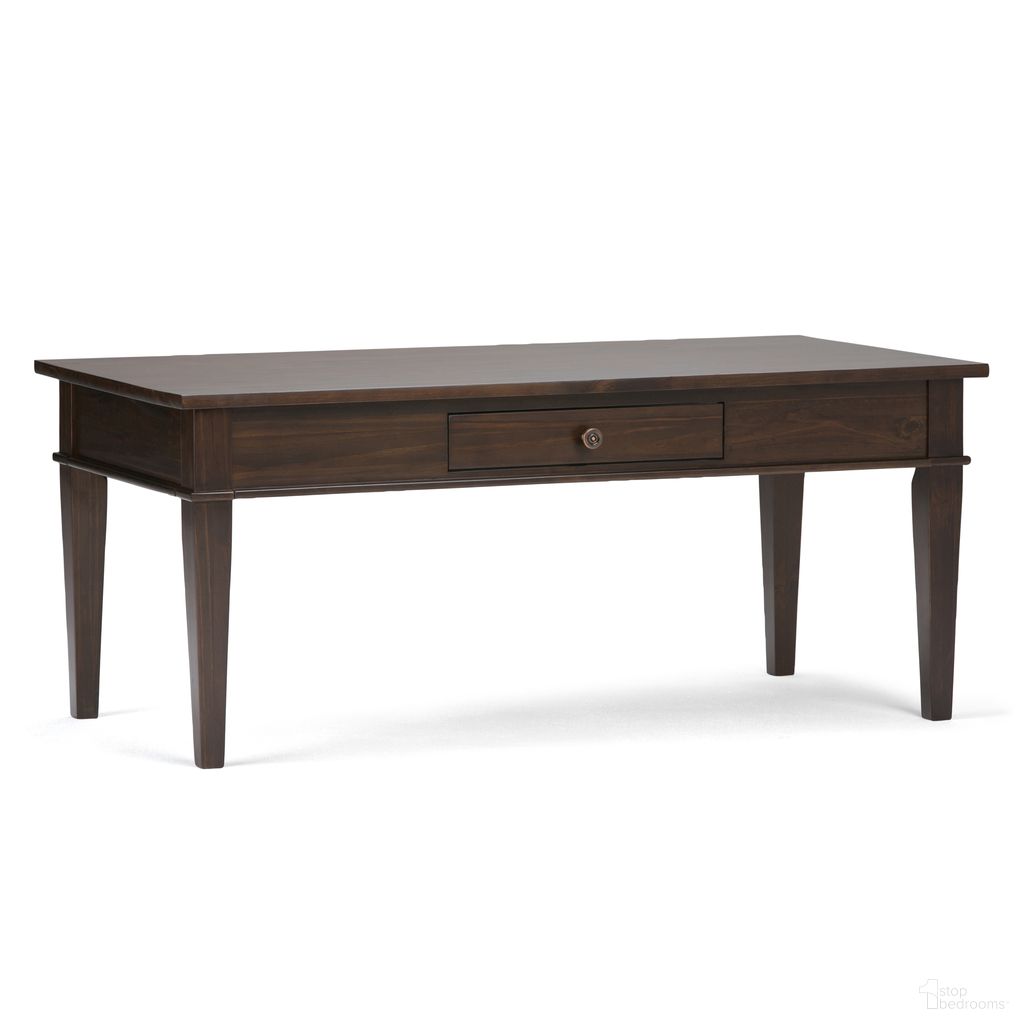 Carlton Solid Wood Coffee Table In Dark Tobacco Brown