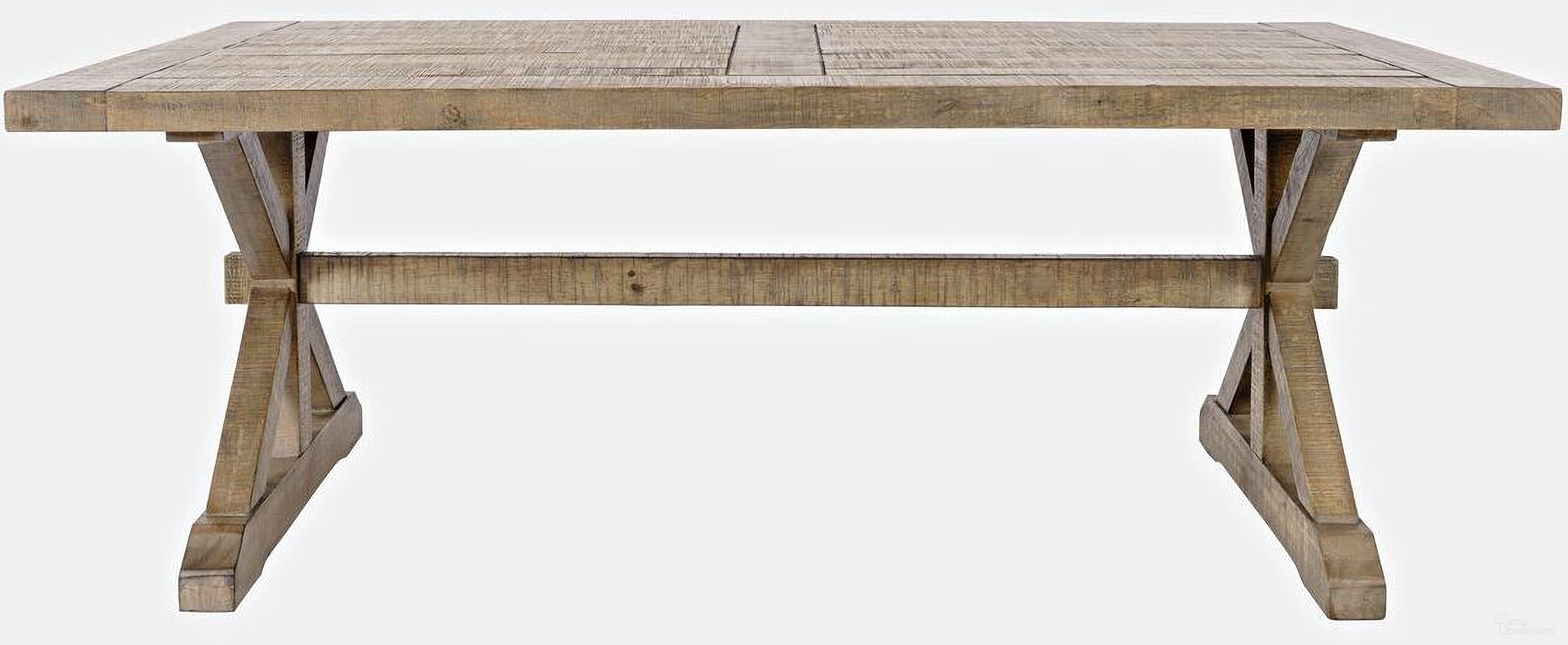 The appearance of Carlyle Crossing Coffee Table with Trestle In Medium Brown designed by Jofran in the rustic / southwestern interior design. This medium brown piece of furniture was selected by 1StopBedrooms from Carlyle Crossing Collection to add a touch of cosiness and style into your home. Sku: 1920-1. Material: Pine.