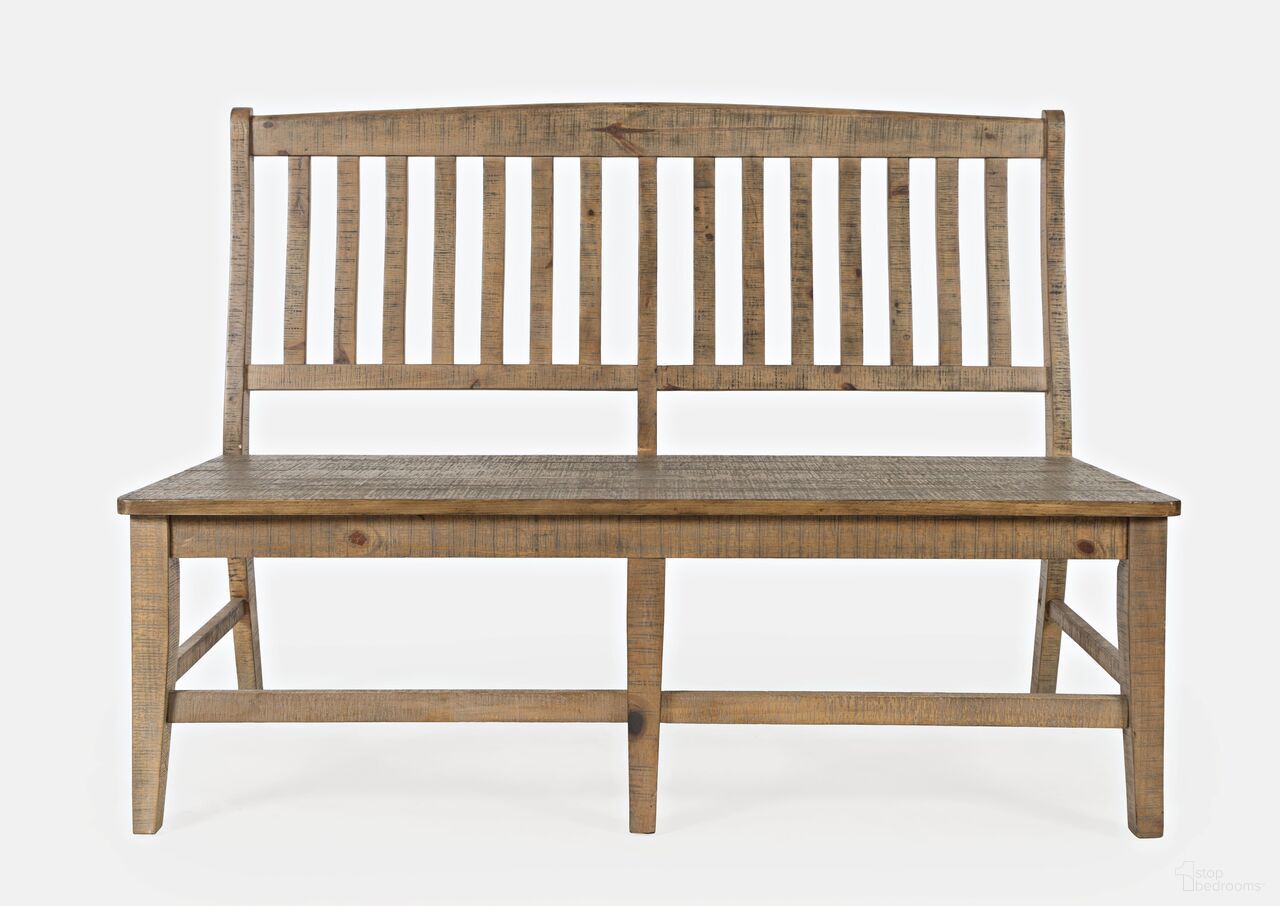 The appearance of Carlyle Crossing Slatback Dining Bench In Medium Brown designed by Jofran in the transitional interior design. This medium brown piece of furniture  was selected by 1StopBedrooms from Carlyle Crossing Collection to add a touch of cosiness and style into your home. Sku: 1921-54KD. Material: Pine.
