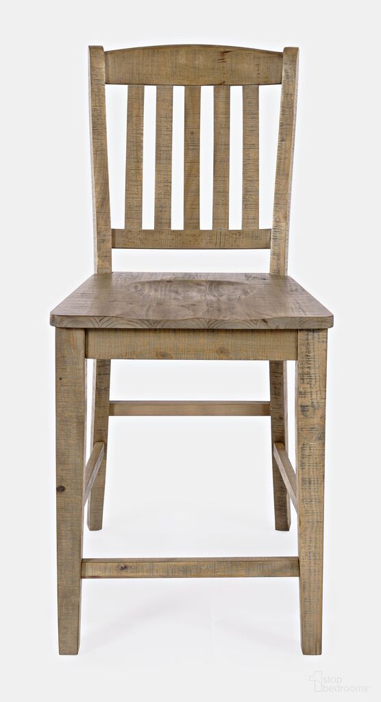 The appearance of Carlyle Crossing Slatback Counter Height Stool Set of 2 In Medium Brown designed by Jofran in the transitional interior design. This medium brown piece of furniture was selected by 1StopBedrooms from Carlyle Crossing Collection to add a touch of cosiness and style into your home. Sku: 1921-BS420KD. Material: Pine.