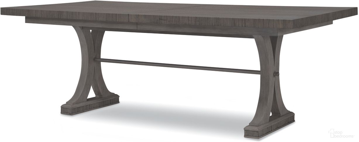 The appearance of Carlyle Rectangular Oak Dining Table In Mink Grey designed by Century Furniture in the transitional interior design. This mink grey piece of furniture was selected by 1StopBedrooms from Curate Collection to add a touch of cosiness and style into your home. Sku: CT1002-MK-OAK. Table Base Style: Trestle. Table Top Shape: Rectangular. Size: 42" x 88". Material: Oak Veneer.