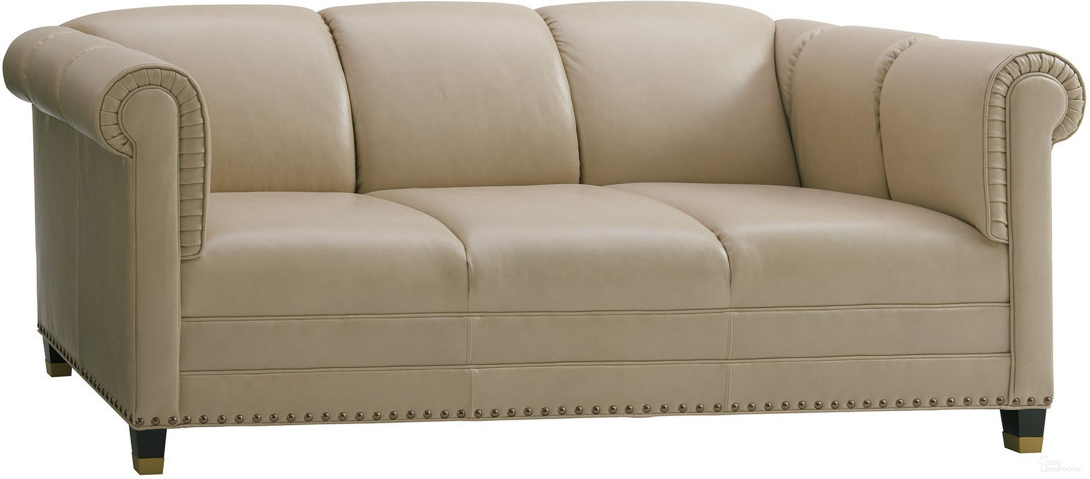 The appearance of Carlyle Springfield Leather Sofa 01-7543-31-LL-40 designed by Lexington in the modern / contemporary interior design. This beige piece of furniture was selected by 1StopBedrooms from Carlyle Collection to add a touch of cosiness and style into your home. Sku: LL7543-31-40. Material: Leather.