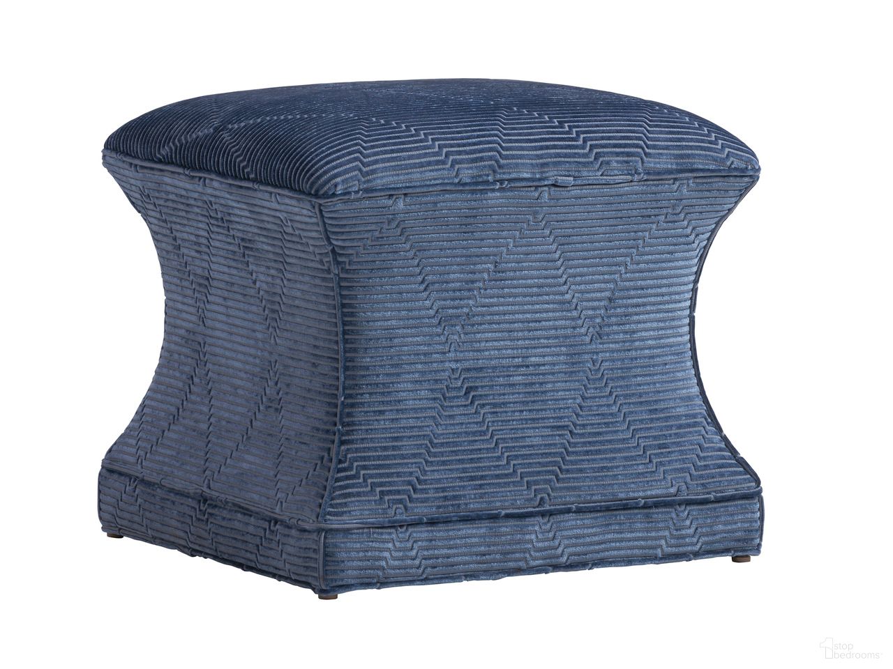 The appearance of Carlyle Sutton Ottoman In Blue designed by Lexington in the transitional interior design. This blue piece of furniture was selected by 1StopBedrooms from Carlyle Collection to add a touch of cosiness and style into your home. Sku: 1834-25-40. Material: Fabric.