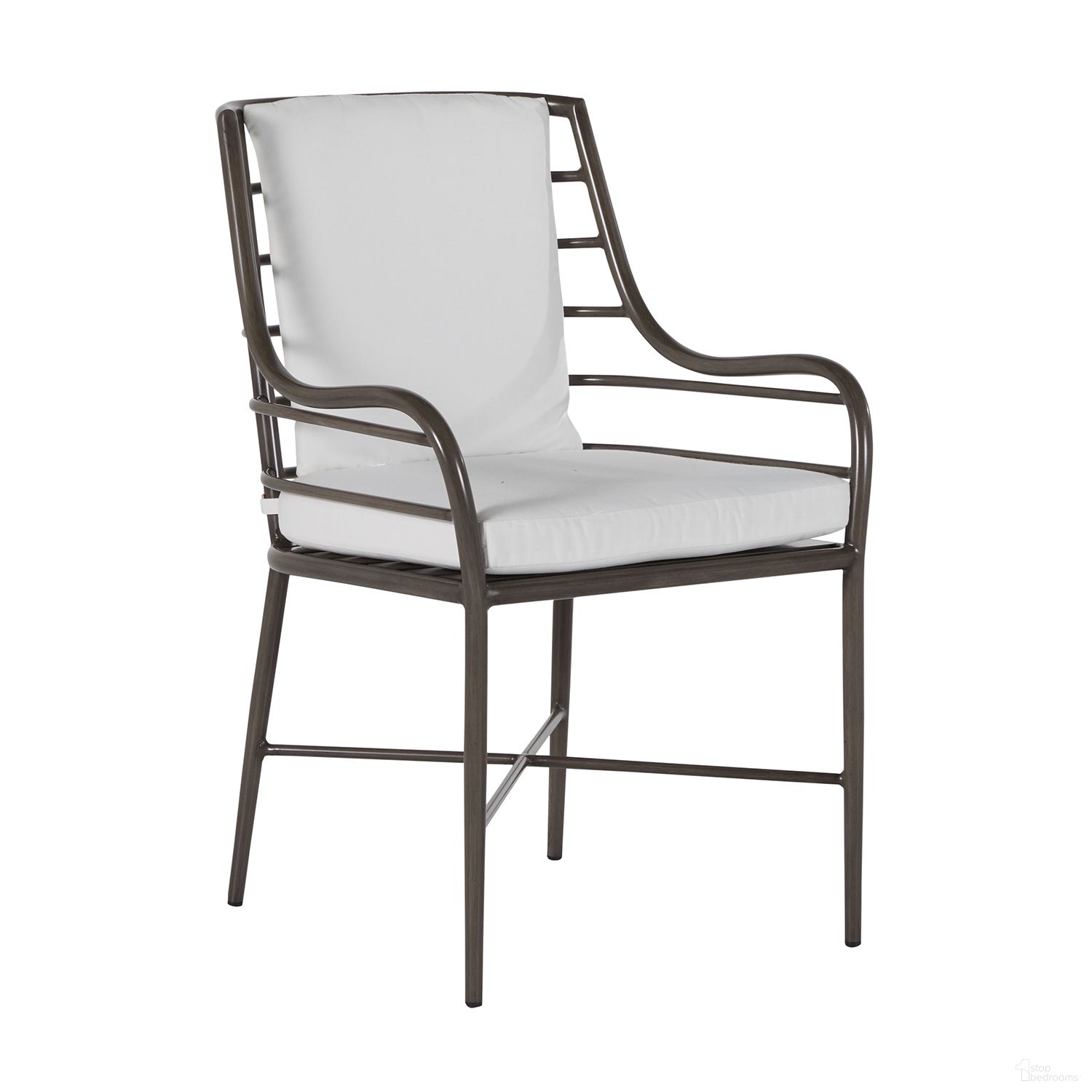 Carmel Aluminum Arm Chair In Linen Snow