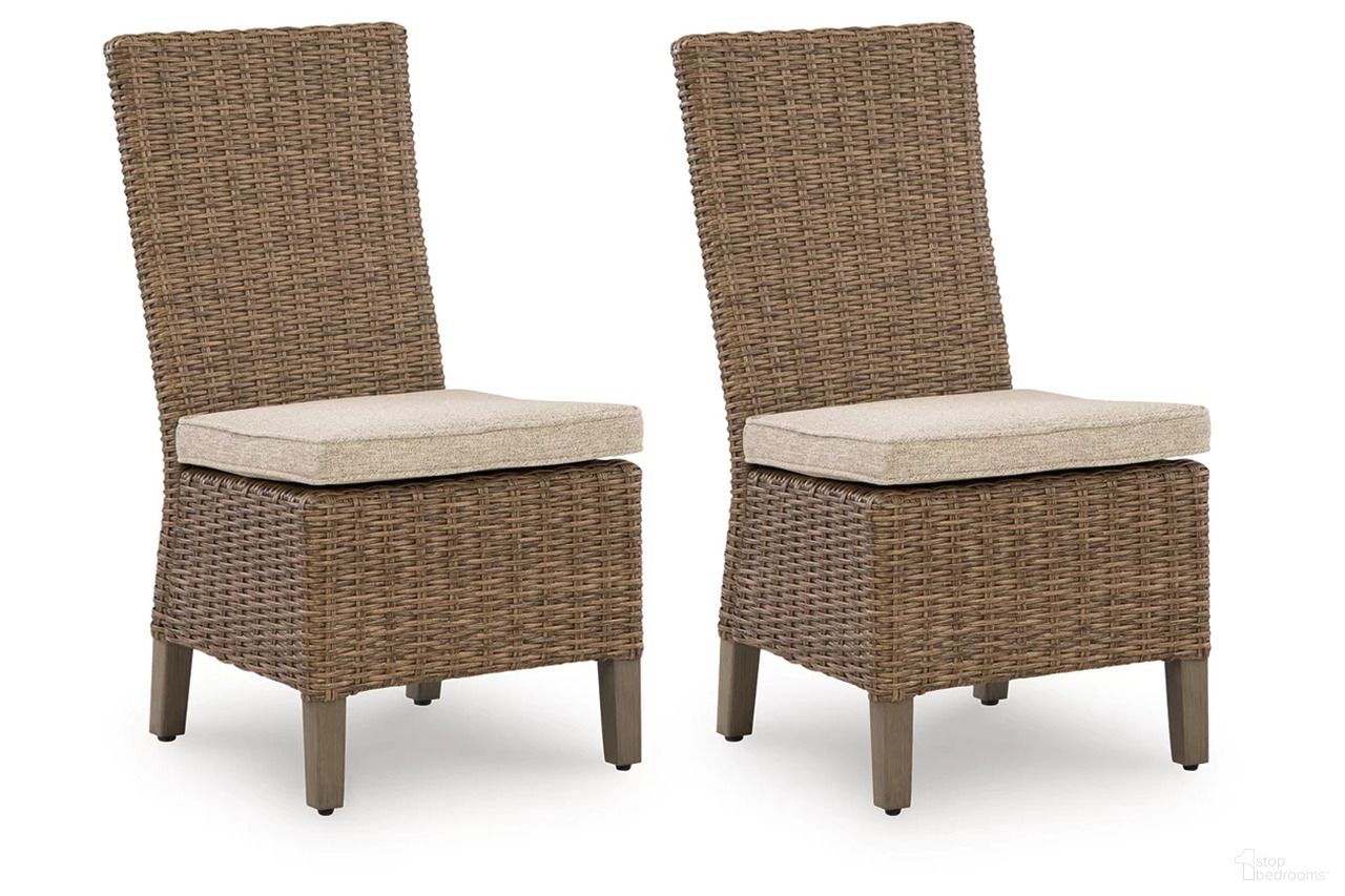 The appearance of Carmel Bay Side Chair with Cushion Set of 2 In Beige designed by Signature Design by Ashley in the transitional interior design. This beige piece of furniture was selected by 1StopBedrooms from Carmel Bay Collection to add a touch of cosiness and style into your home. Sku: NCP790-601.