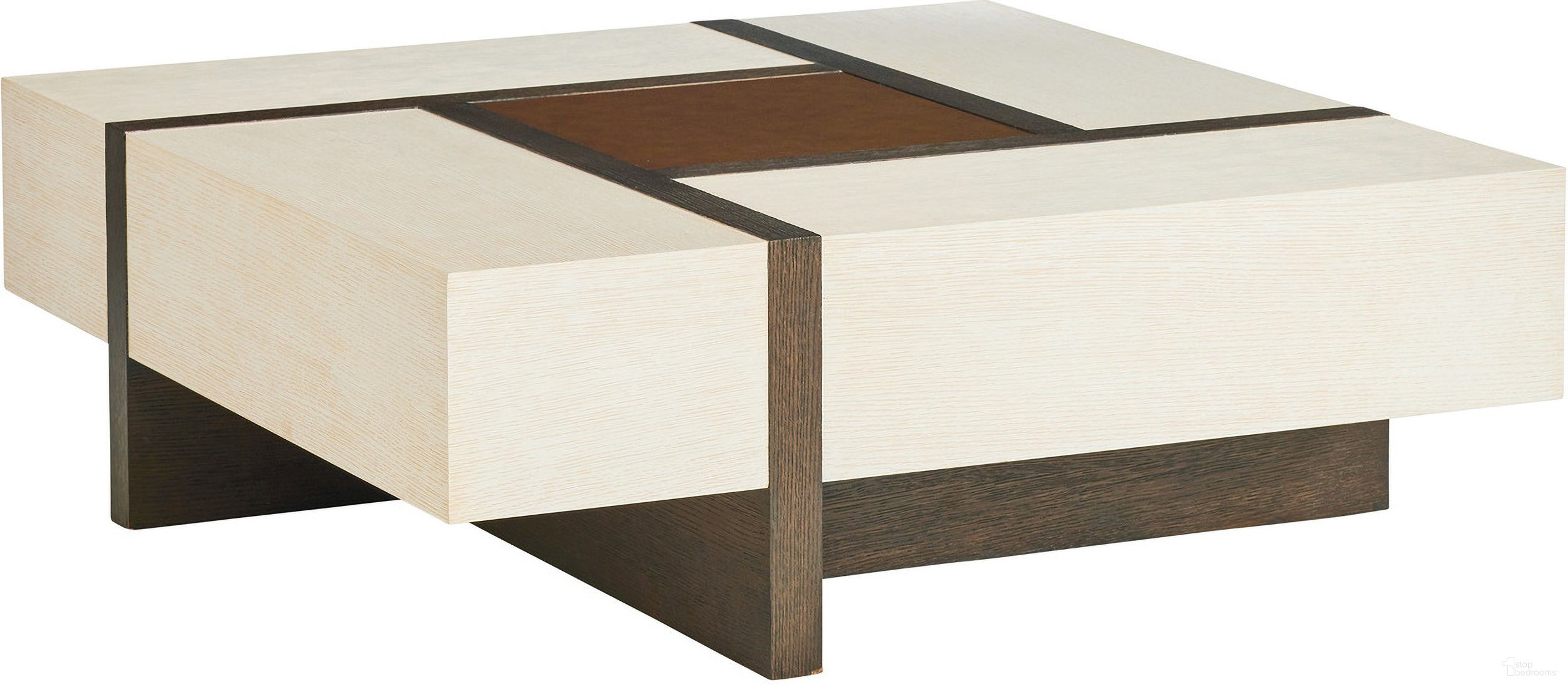 The appearance of Carmel Links Square Cocktail Table In Monterey designed by Barclay Butera in the transitional interior design. This monterey piece of furniture was selected by 1StopBedrooms from Carmel Collection to add a touch of cosiness and style into your home. Sku: 931-947. Material: Wood.