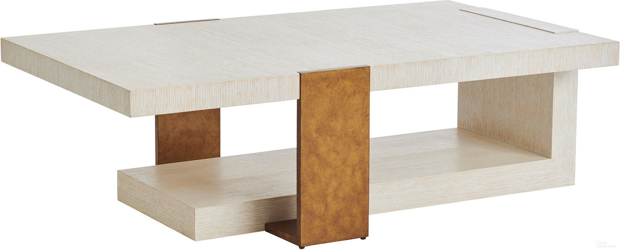 The appearance of Carmel Sunridge Rectangular Cocktail Table In Monterey designed by Barclay Butera in the transitional interior design. This monterey piece of furniture  was selected by 1StopBedrooms from Carmel Collection to add a touch of cosiness and style into your home. Sku: 931-943. Material: Wood.