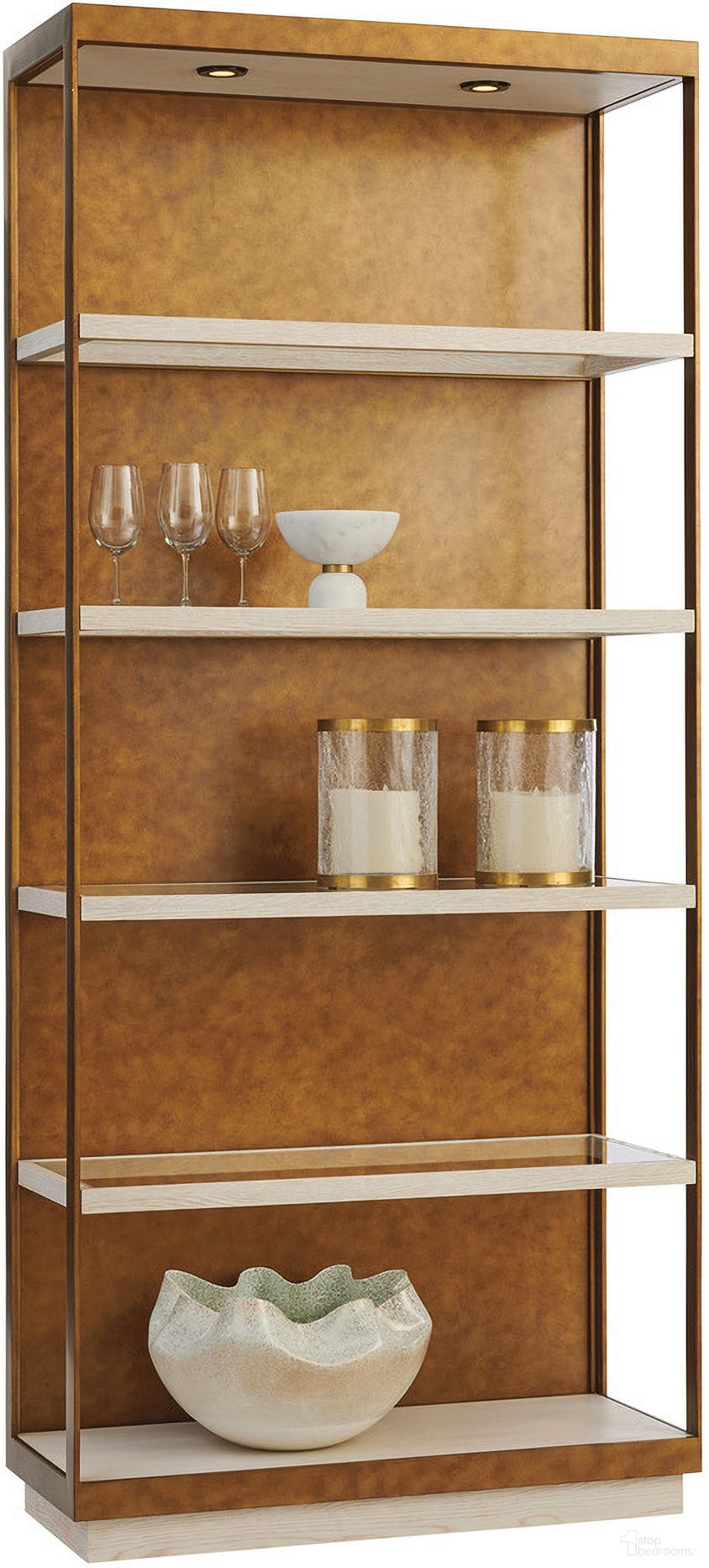 The appearance of Carmel Whitman Etagere In Monterey designed by Barclay Butera in the transitional interior design. This monterey piece of furniture was selected by 1StopBedrooms from Carmel Collection to add a touch of cosiness and style into your home. Sku: 931-991. Material: Wood.