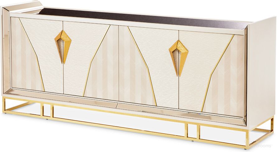 Carmela Console Table In Shimmer Ivory