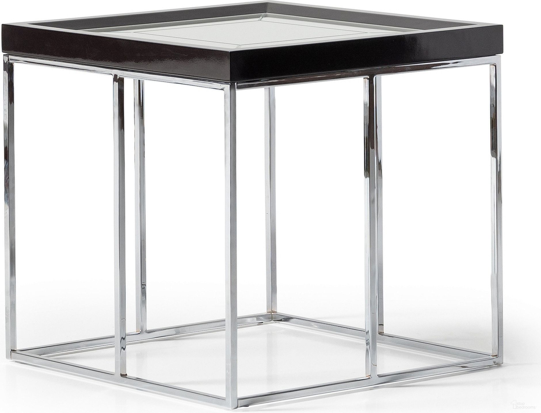 The appearance of Carmela End Table In Glossy Charcoal Sand designed by Michael Amini in the transitional interior design. This charcoal sand piece of furniture was selected by 1StopBedrooms from Carmela Collection to add a touch of cosiness and style into your home. Sku: LFR-CRMA202-830. Material: MDF.