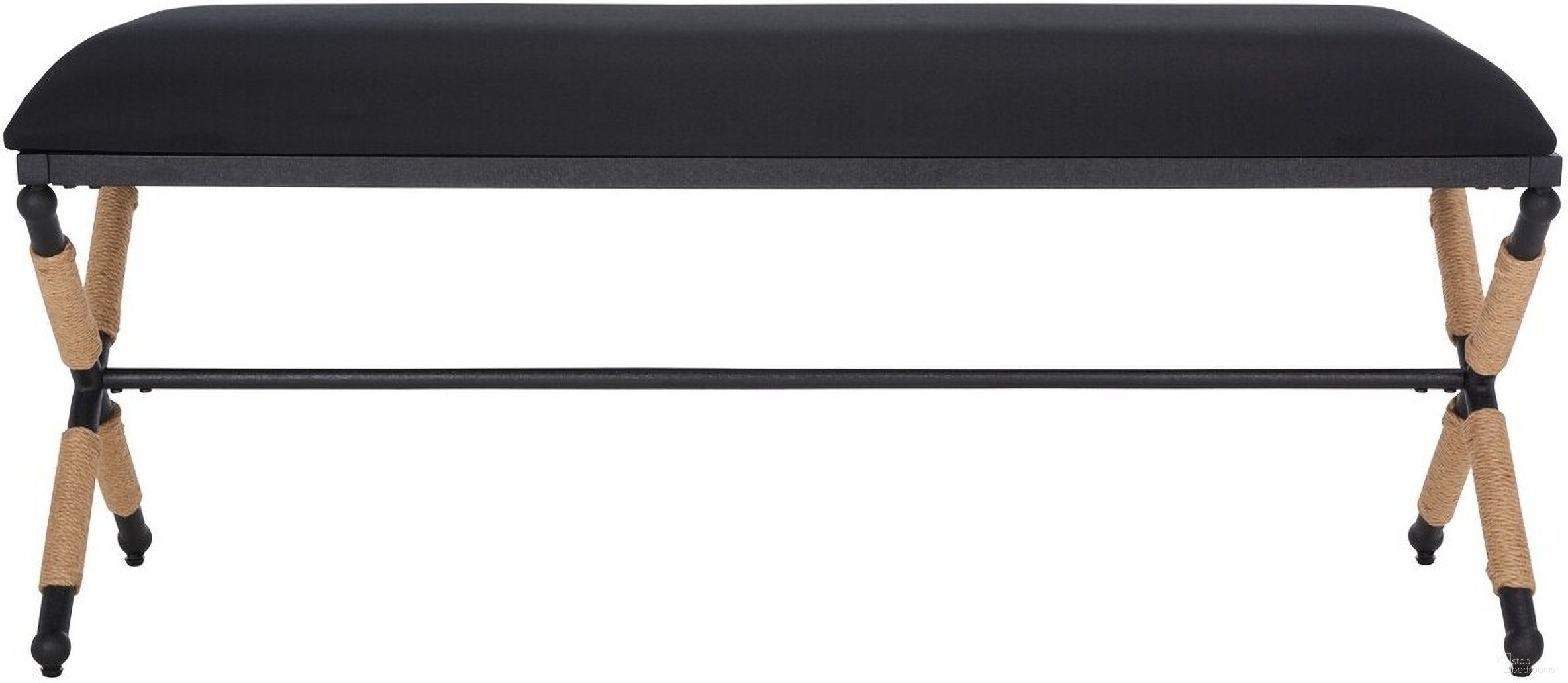 Carmelo Hemp Wrapped Bench In Black