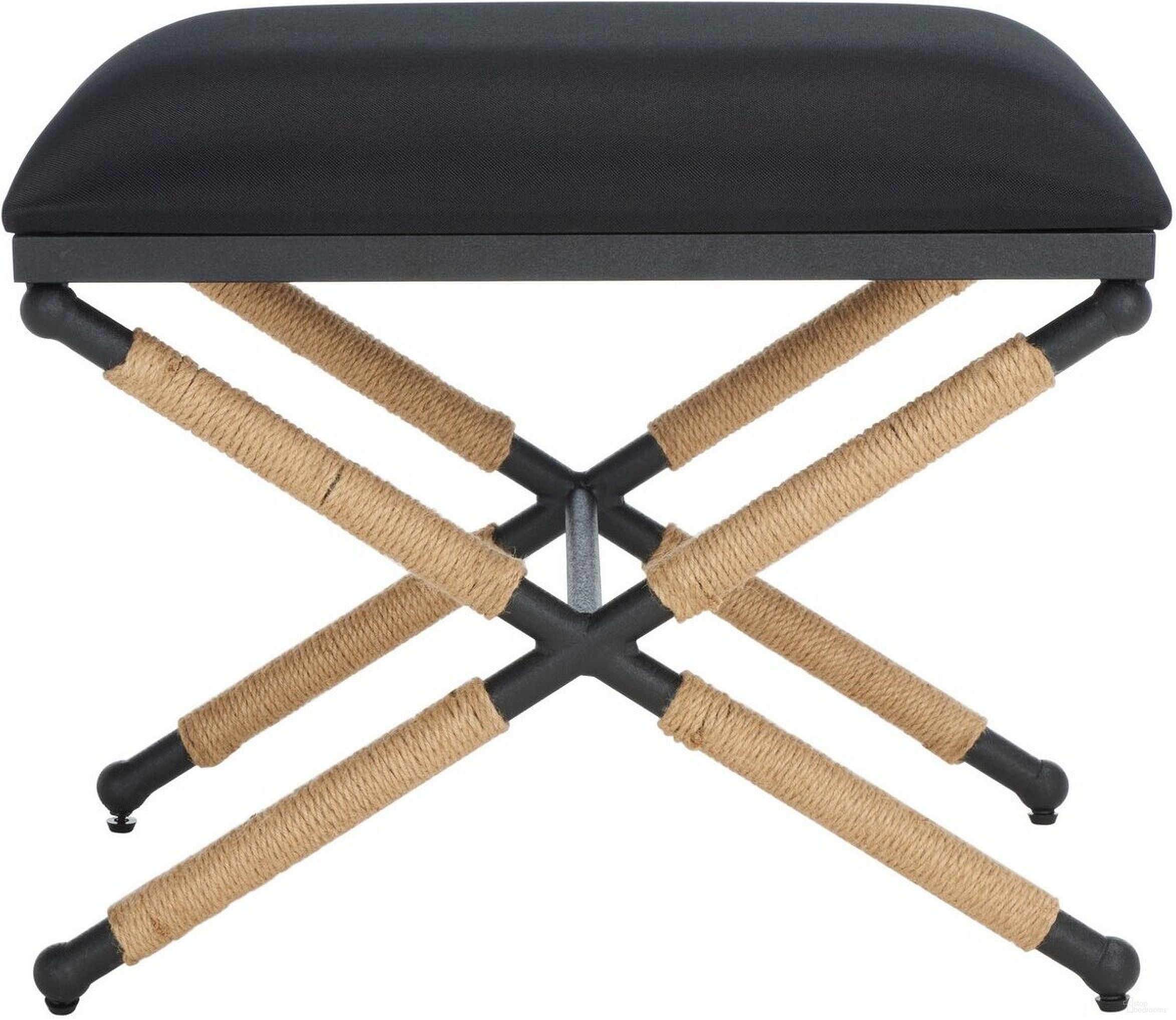 The appearance of Carmelo Wrapped Ottoman In Black designed by Safavieh Couture in the modern / contemporary interior design. This black piece of furniture was selected by 1StopBedrooms from Carmelo Collection to add a touch of cosiness and style into your home. Sku: SFV2122B. Material: Wood.