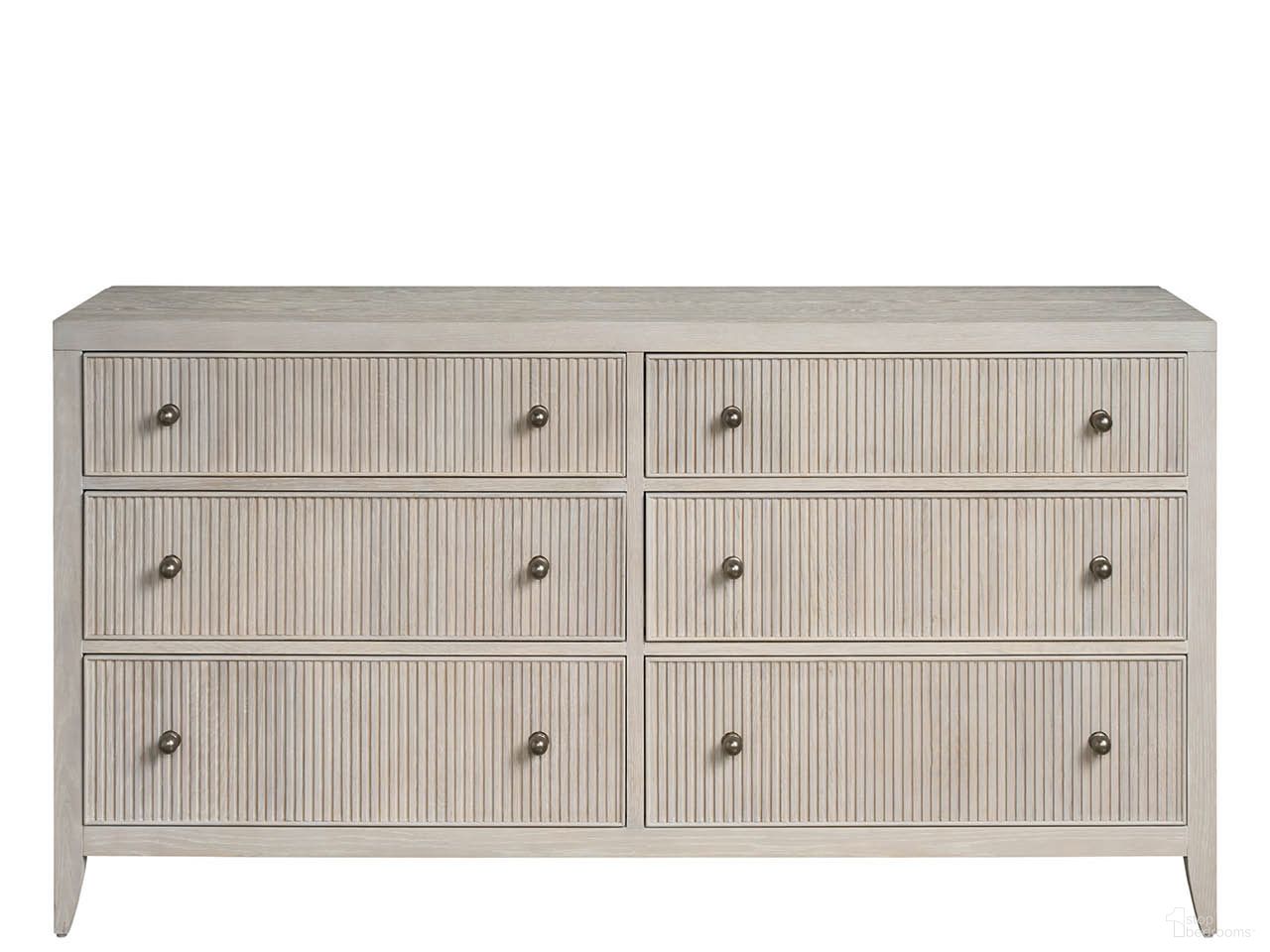 The appearance of Carmen Dresser In White Oak designed by Universal in the modern / contemporary interior design. This white oak piece of furniture was selected by 1StopBedrooms from Avaline Collection to add a touch of cosiness and style into your home. Sku: U428050. Material: Wood.