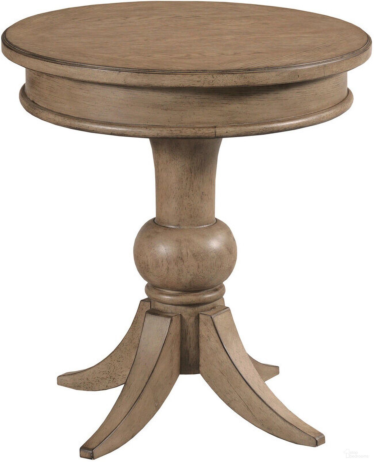 The appearance of Carmine Georgie Round End Table In Latte designed by American Drew in the modern / contemporary interior design. This latte piece of furniture  was selected by 1StopBedrooms from Carmine Collection to add a touch of cosiness and style into your home. Sku: 151-916. Material: Oak.
