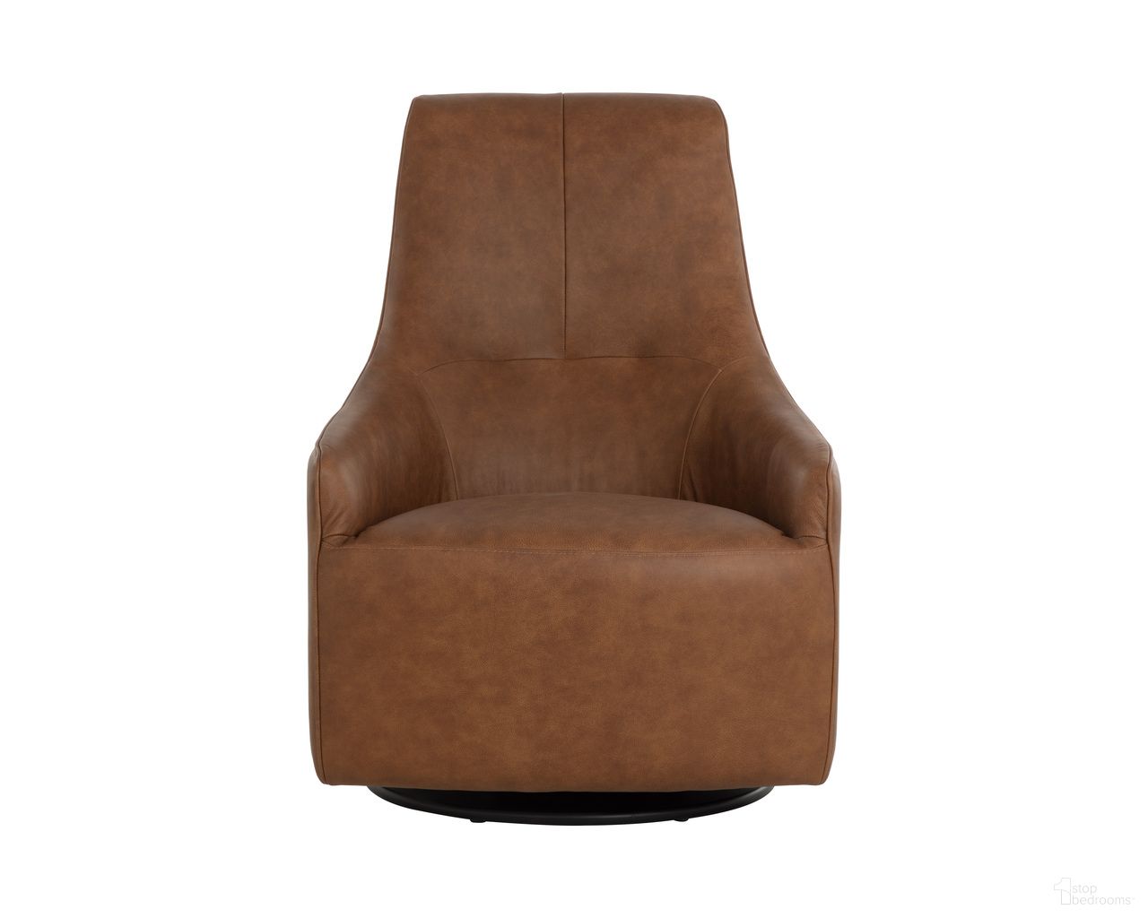 Carmine Swivel Lounge Chair In Cognac
