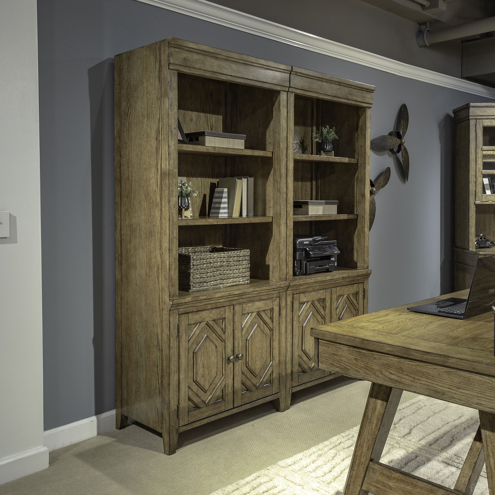 The appearance of Carolina Park Bunching Bookcase In Brown designed by Liberty in the transitional interior design. This brown piece of furniture was selected by 1StopBedrooms from Carolina Park Collection to add a touch of cosiness and style into your home. Sku: 930-HO201. Material: Solid Rubberwood.