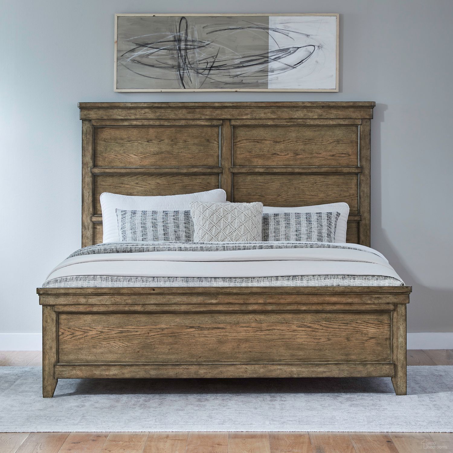 The appearance of Carolina Park King Panel Bed In Amber Brown designed by Liberty in the transitional interior design. This amber brown piece of furniture was selected by 1StopBedrooms from Carolina Park Collection to add a touch of cosiness and style into your home. Sku: 930-BR15;930-BR16;930-BR90. Bed Type: Panel Bed. Bed Size: King. Material: Solid Rubberwood.