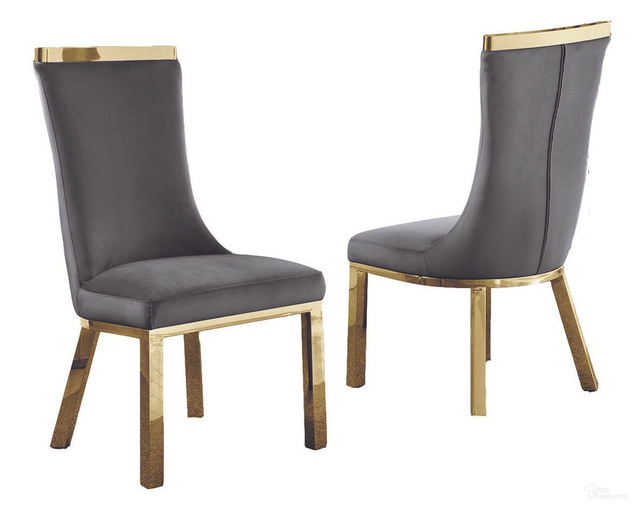 The appearance of Carolina Upholstered Dining Chairs Set of 2 In Dark Gray Velvet and Gold Stainless Steel designed by Best Quality Furniture in the modern / contemporary interior design. This dark gray/gold piece of furniture was selected by 1StopBedrooms from Carolina Collection to add a touch of cosiness and style into your home. Sku: SC274. Material: Velvet. Chair Type: Side Chair.