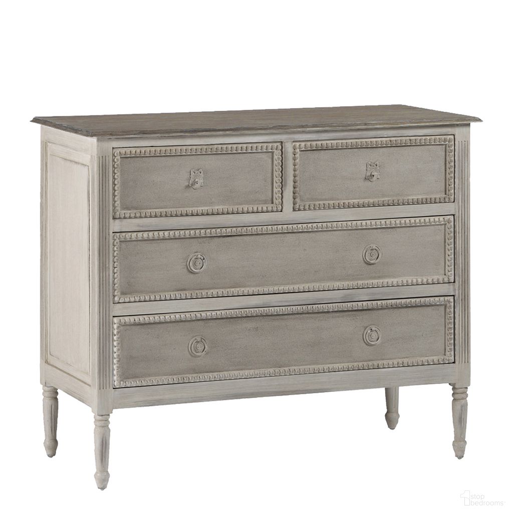 Caroline Chest In Antique White and Feather Grey