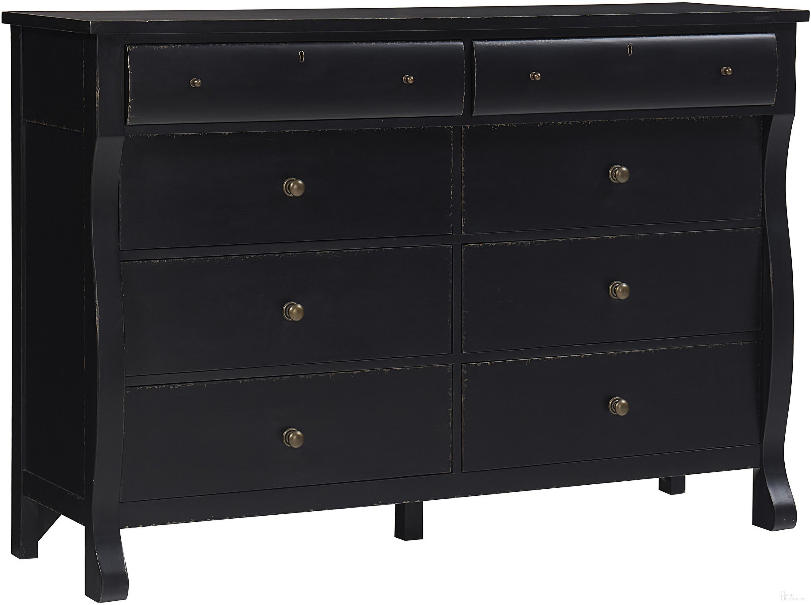 The appearance of Caroline Dresser In Soft Black designed by Aspenhome in the transitional interior design. This soft black piece of furniture  was selected by 1StopBedrooms from Caroline Collection to add a touch of cosiness and style into your home. Sku: I3210-453-BCK. Material: Wood.