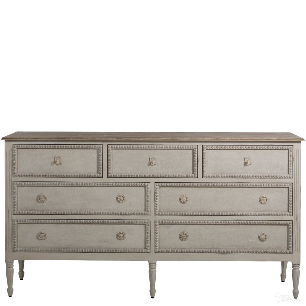 Caroline Large Chest In Antique White and Feather Grey