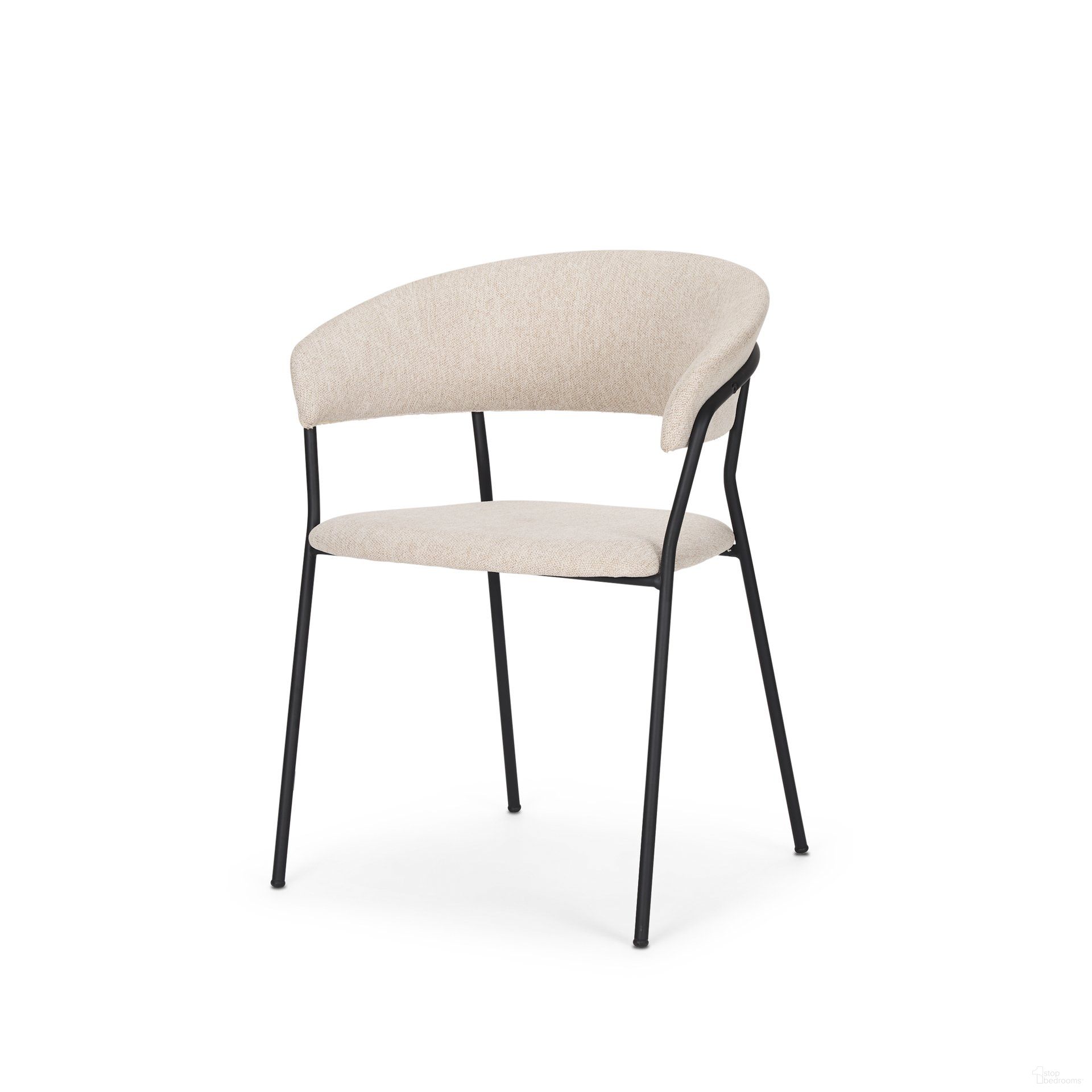 The appearance of Carolyn Dining Chair Set Of 2 In Oatmeal Fabric with Matte Black Metal designed by Mercana in the modern / contemporary interior design. This oatmeal and black piece of furniture was selected by 1StopBedrooms from Carolyn Collection to add a touch of cosiness and style into your home. Sku: 70247. Material: Metal. Chair Type: Arm Chair.