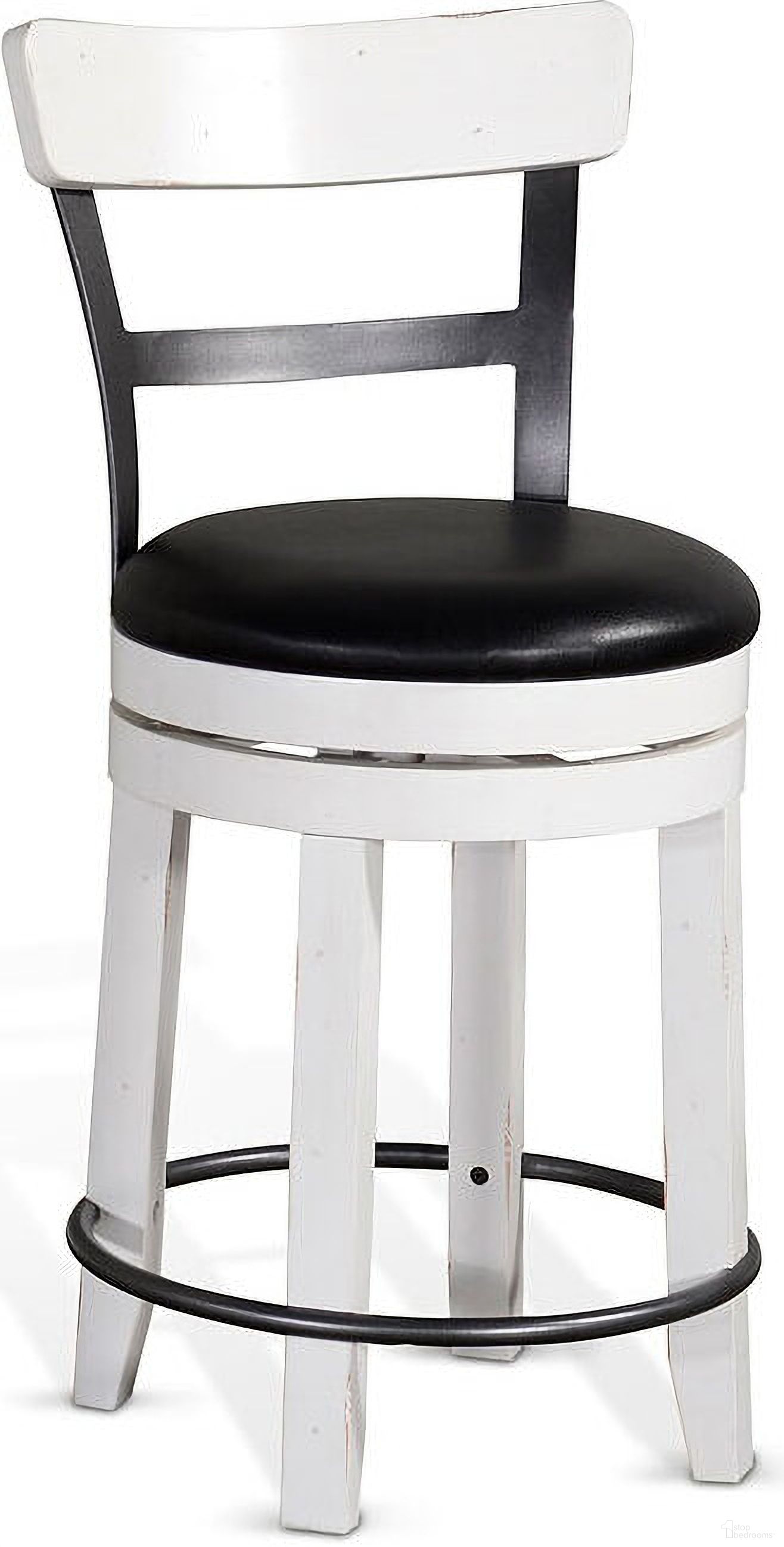 The appearance of Carriage House Counter Barstool with Back and Swivel Cushion Seat Set of 2 In European Cottage designed by Sunny Designs in the country / farmhouse interior design. This european cottage piece of furniture  was selected by 1StopBedrooms from Carriage House Collection to add a touch of cosiness and style into your home. Sku: 1624EC-B24. Material: Solid Wood.
