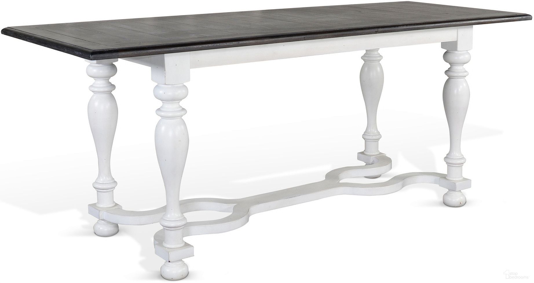 The appearance of Carriage House Friendship Table designed by Sunny Designs in the country / farmhouse interior design. This european cottage piece of furniture was selected by 1StopBedrooms from Carriage House Collection to add a touch of cosiness and style into your home. Sku: 1119EC. Table Base Style: Trestle. Table Top Shape: Rectangular. Size: 32" x 84". Material: Solid Wood.