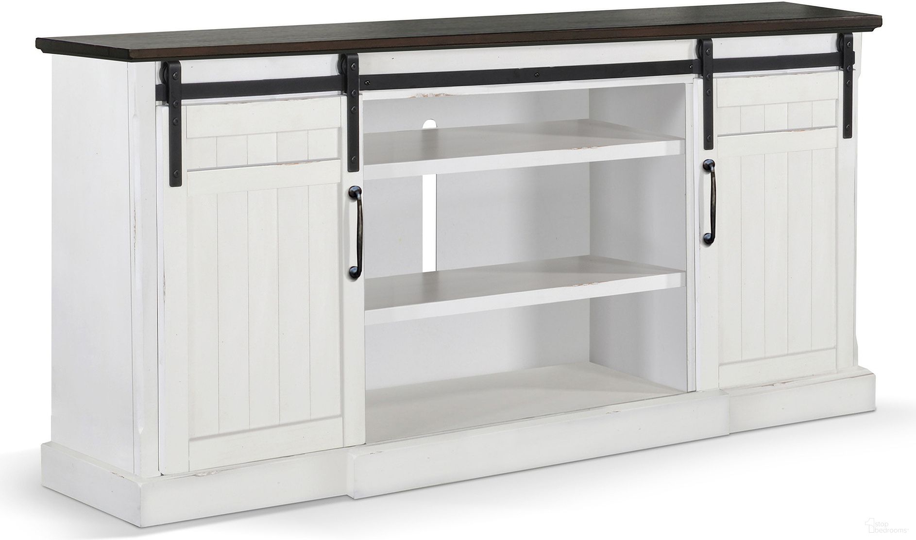 Carriage House TV Console In White