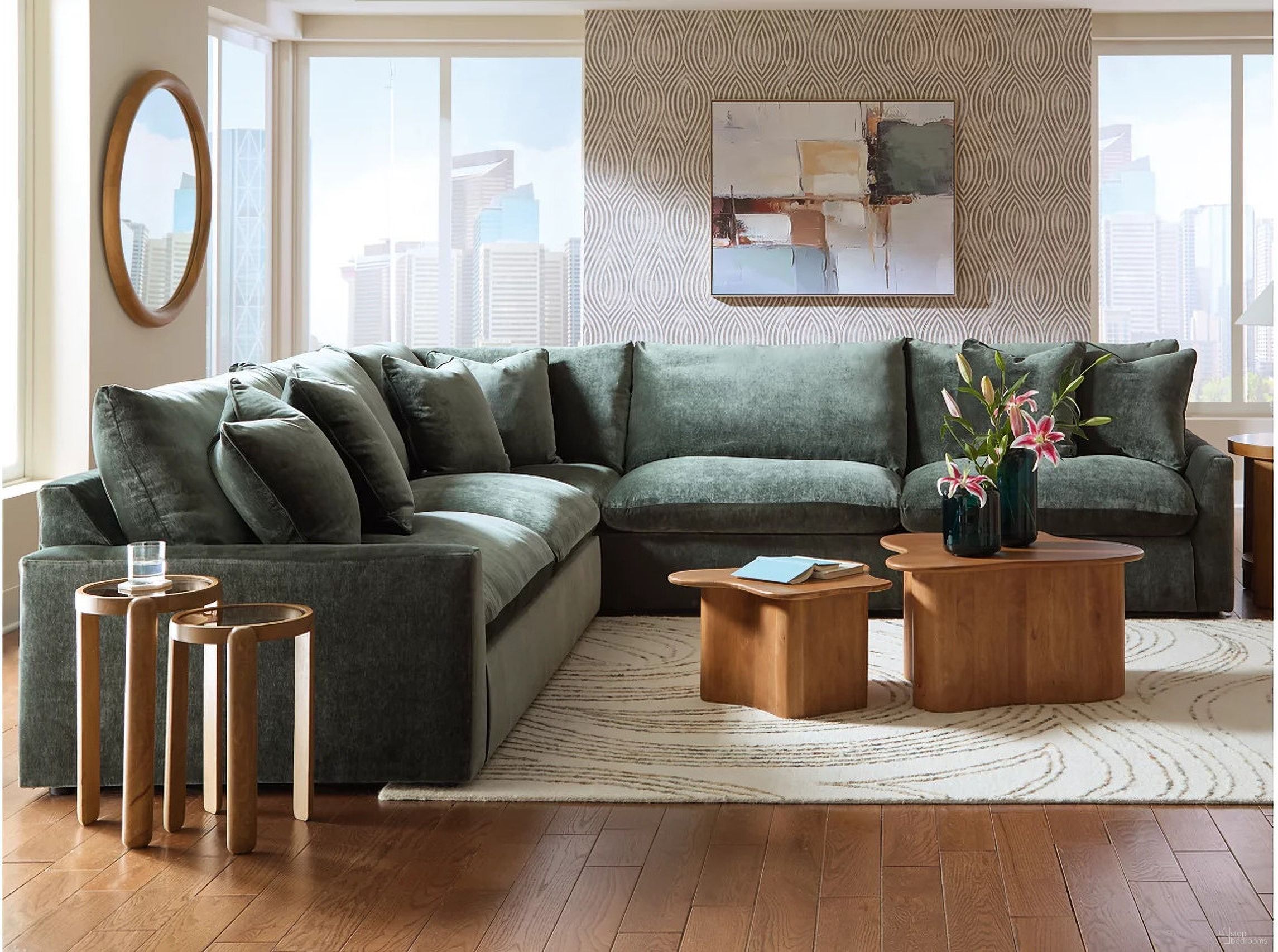 The appearance of Carriage View 3-Piece Sectional In Jade designed by Signature Design by Ashley in the modern / contemporary interior design. This jade piece of furniture  was selected by 1StopBedrooms from Carriage View Collection to add a touch of cosiness and style into your home. Sku: 7800166;7800167;7800177. Material: Polyester. Layout: L-Shape.