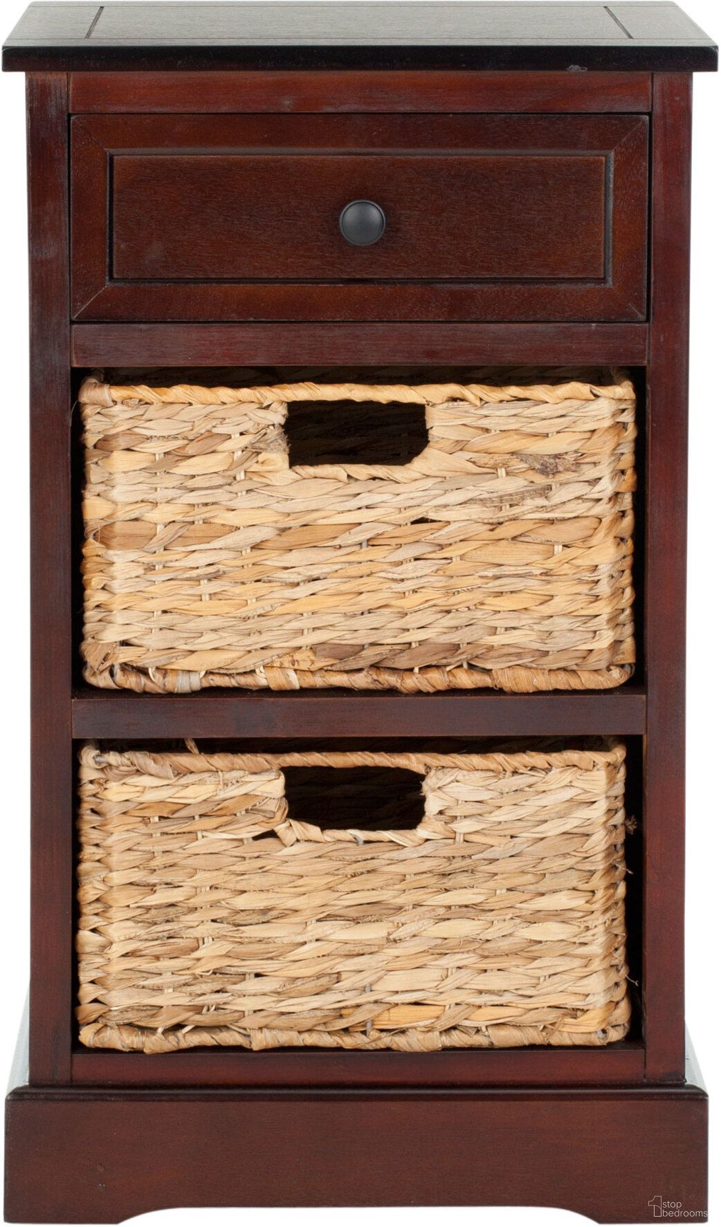 Carrie Dark Cherry Storage Side Table