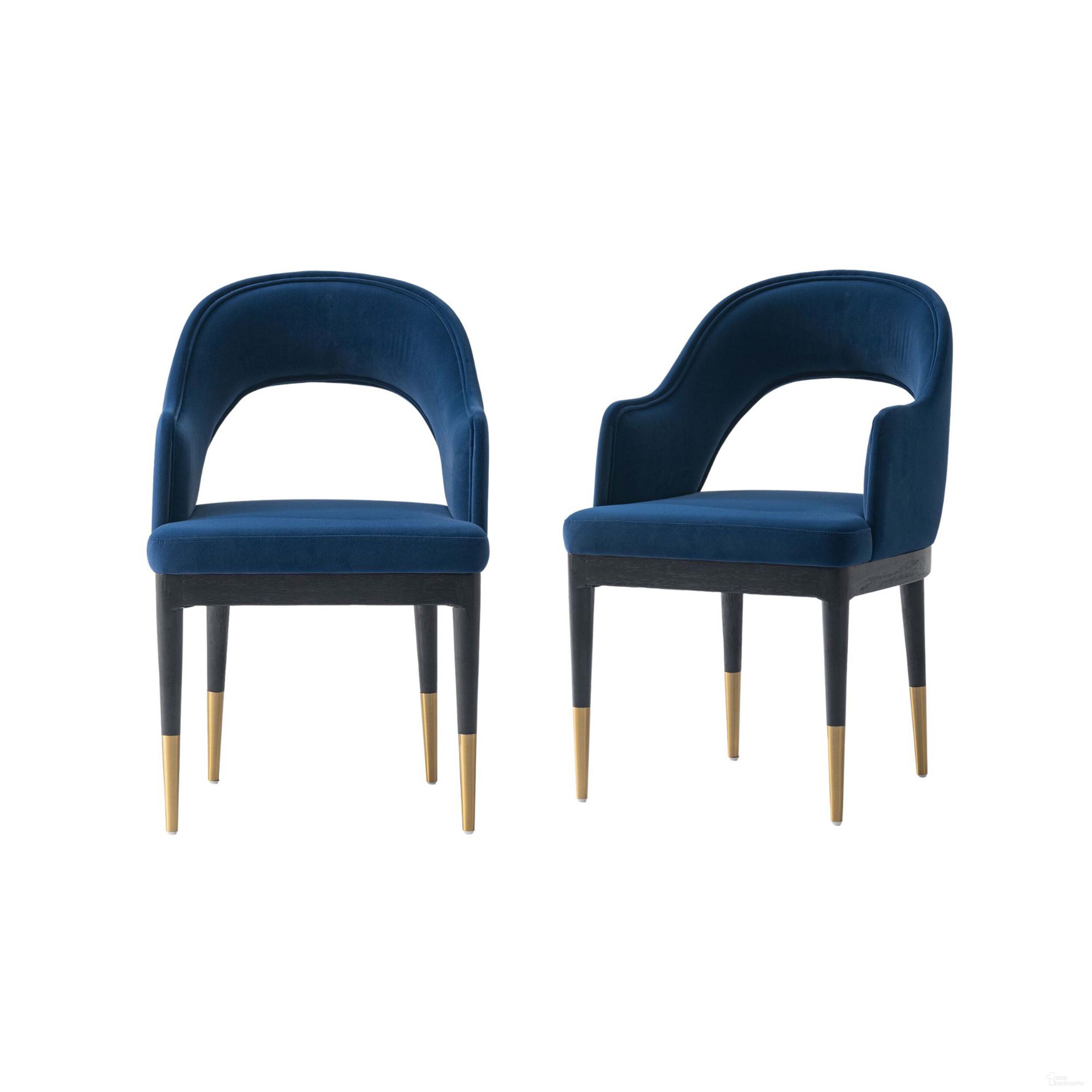 Carrington Dining Armchair Set of 2 In Midnight Blue