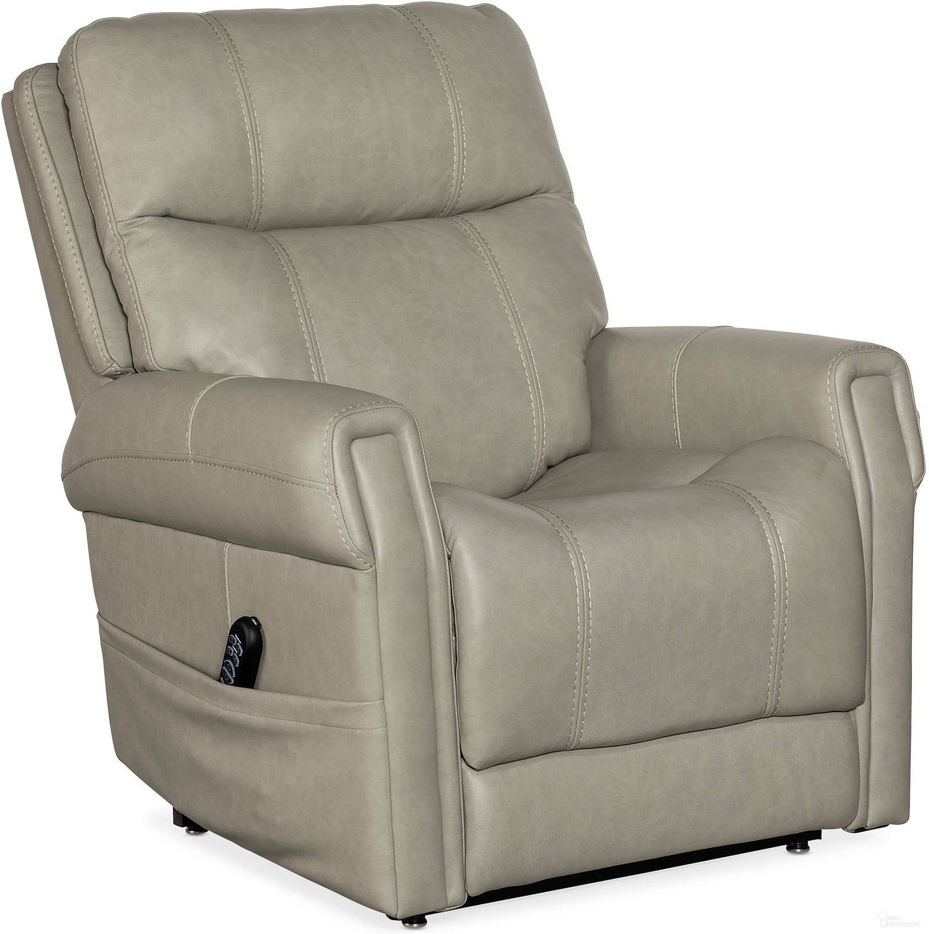 The appearance of Carroll Power Recliner With Ph And Lumbar And Lift designed by Hooker in the transitional interior design. This grey piece of furniture  was selected by 1StopBedrooms from RC Collection to add a touch of cosiness and style into your home. Sku: RC603-PHLL4-091. Material: Leather.