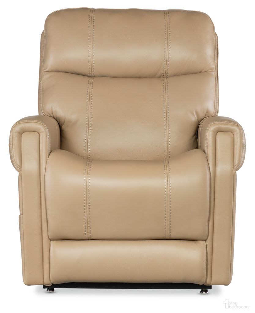The appearance of Carroll Power Recliner with Power Headrest, Lumbar and Lift In Beige designed by Hooker in the transitional interior design. This beige piece of furniture was selected by 1StopBedrooms from RC Collection to add a touch of cosiness and style into your home. Sku: RC603-PHLL4-082. Material: Leather.