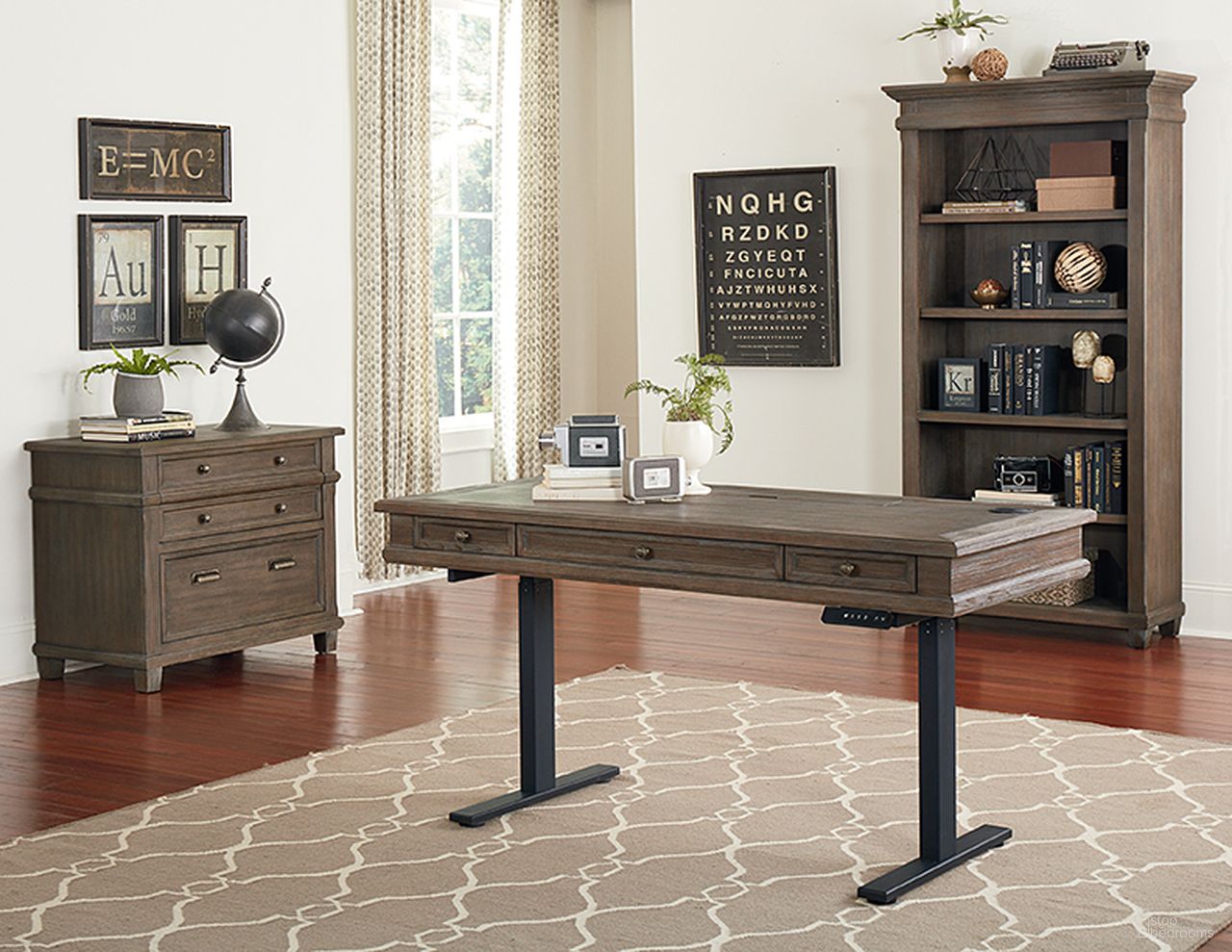 The appearance of Carson 2 Piece Stand Home Office Set In Brown designed by Martin Furniture in the traditional interior design. This brown piece of furniture  was selected by 1StopBedrooms from Carson Collection to add a touch of cosiness and style into your home. Sku: IMCA384T-KIT;IMCA450. Material: Wood.