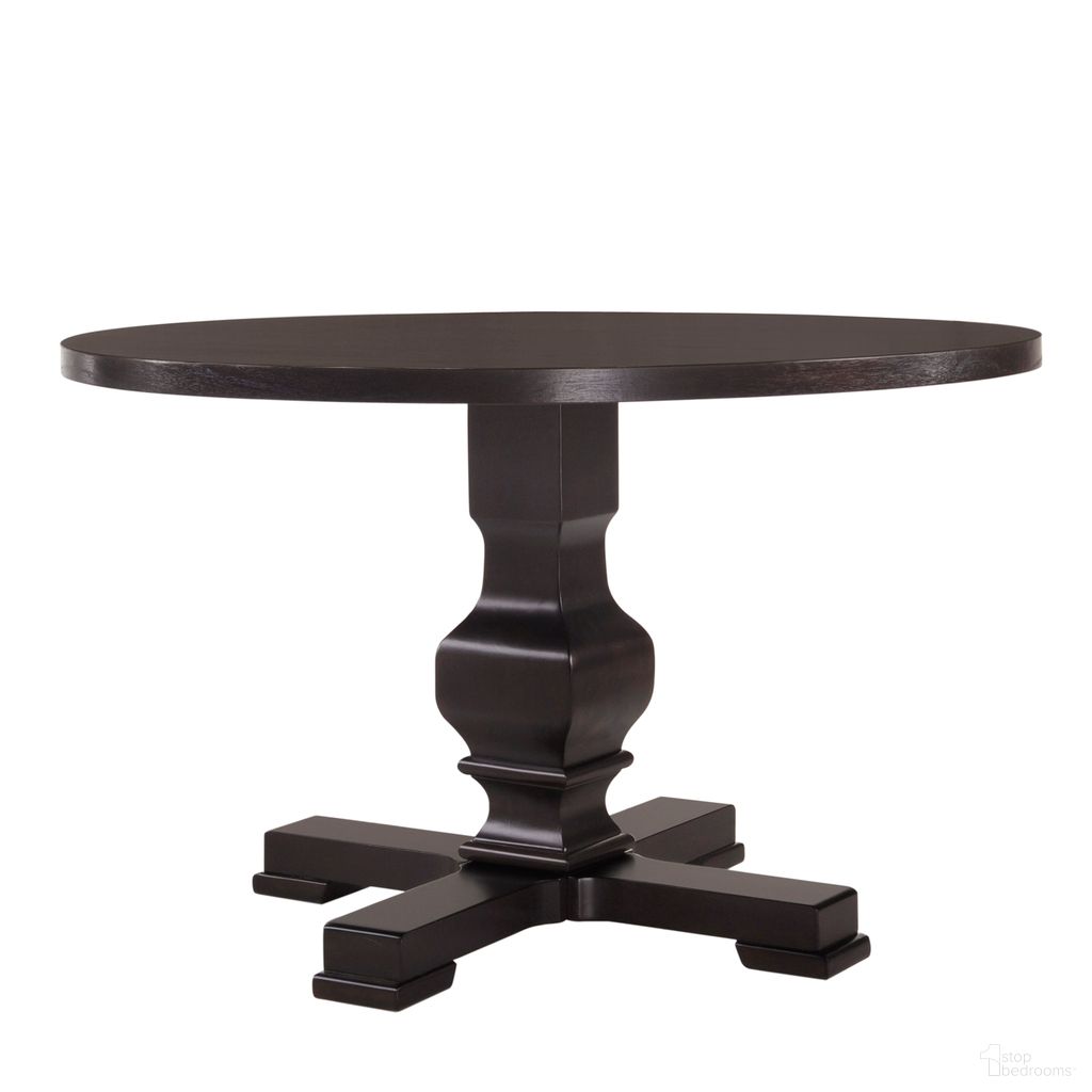 The appearance of Carson 47 Inch Round Pedestal Table In Espresso designed by Carolina Living in the modern / contemporary interior design. This espresso piece of furniture  was selected by 1StopBedrooms from Carson Collection to add a touch of cosiness and style into your home. Sku: 2947-ESP. Table Base Style: Pedestal. Table Top Shape: Round. Material: Rubberwood. Size: 47".