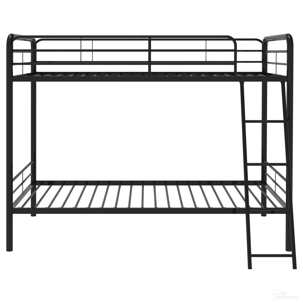 The appearance of Carson Metal Twin Over Twin Bunk Bed In Glossy Black designed by Coaster in the transitional interior design. This glossy black piece of furniture was selected by 1StopBedrooms from Carson Collection to add a touch of cosiness and style into your home. Sku: 460334BLK. Bed Type: Bunk Bed. Material: Steel. Bed Size: Twin Over Twin.