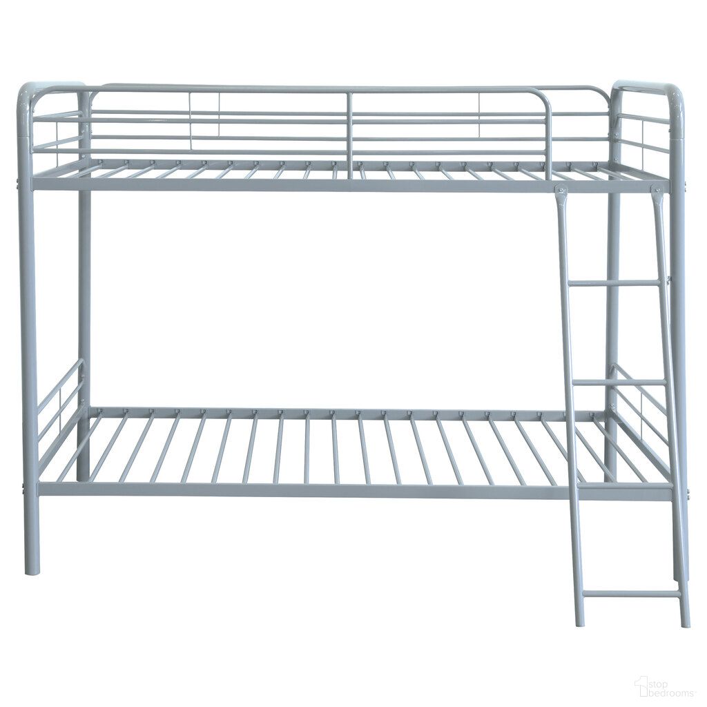 Carson Metal Twin Over Twin Bunk Bed In Glossy Silver
