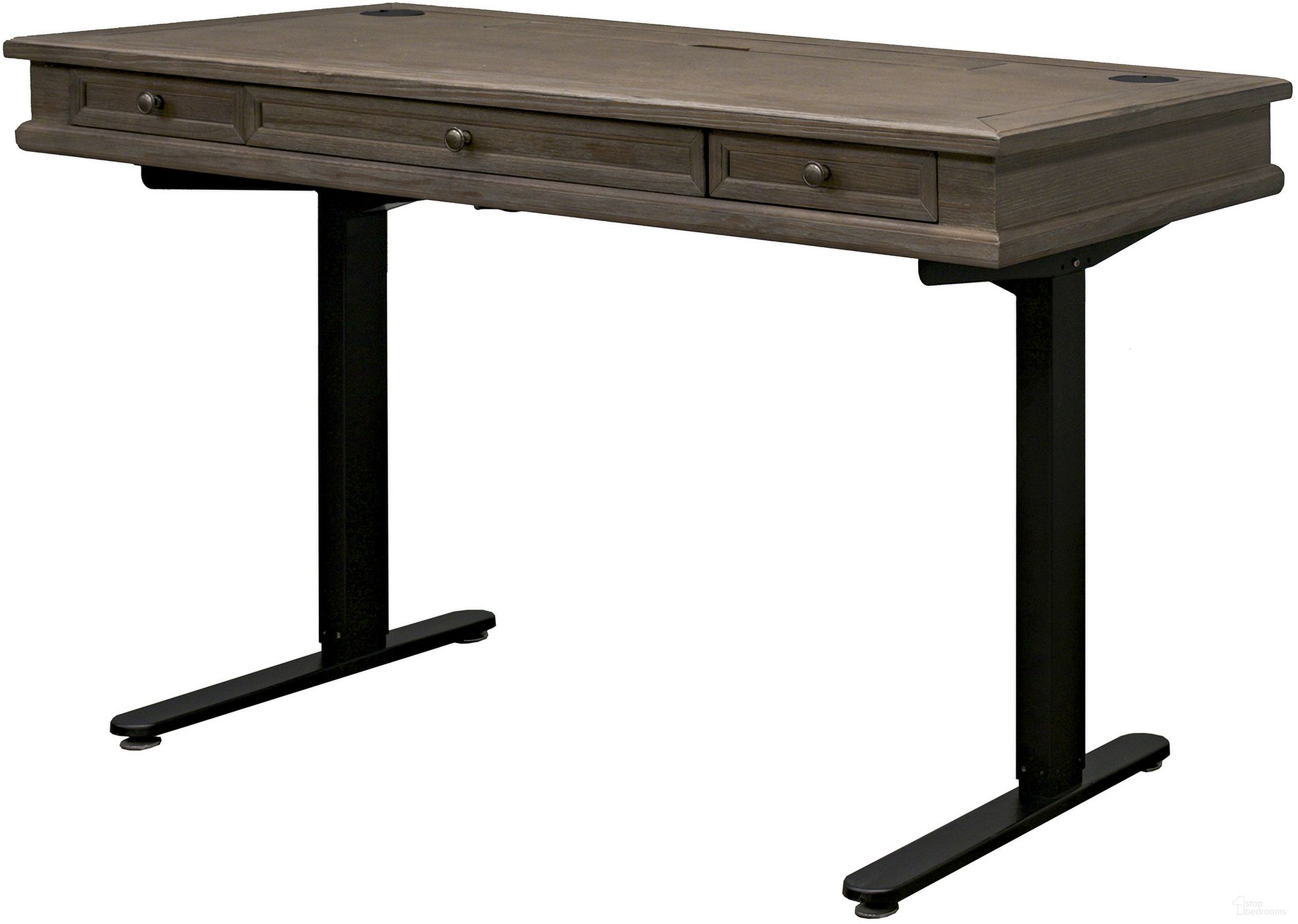 The appearance of Carson Wood Electronic Sit and Stand Desk In Weathered Gray designed by Martin Furniture in the country / farmhouse interior design. This weathered gray piece of furniture was selected by 1StopBedrooms from Carson Collection to add a touch of cosiness and style into your home. Sku: IMCA384T-KIT. Material: Wood.