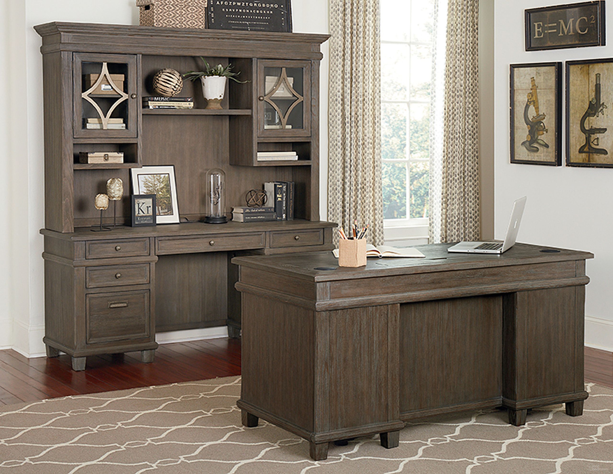 The appearance of Carson Hutch with Wood Doors In Weathered Gray designed by Martin Furniture in the country / farmhouse interior design. This weathered gray piece of furniture  was selected by 1StopBedrooms from Carson Collection to add a touch of cosiness and style into your home. Sku: IMCA682. Material: Wood.
