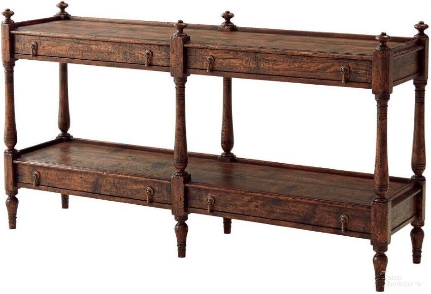 The appearance of Carter Console Table designed by Theodore Alexander in the traditional interior design. This  piece of furniture  was selected by 1StopBedrooms from Althorp - Victory Oak Collection to add a touch of cosiness and style into your home. Sku: AL53053. Material: Wood.