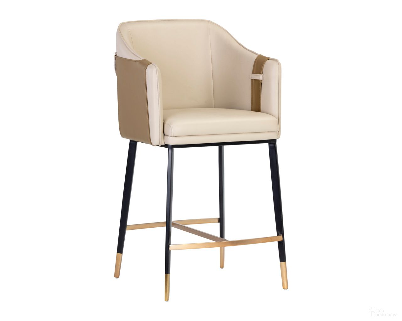 Carter Counter Stool In Napa Beige and Napa Tan