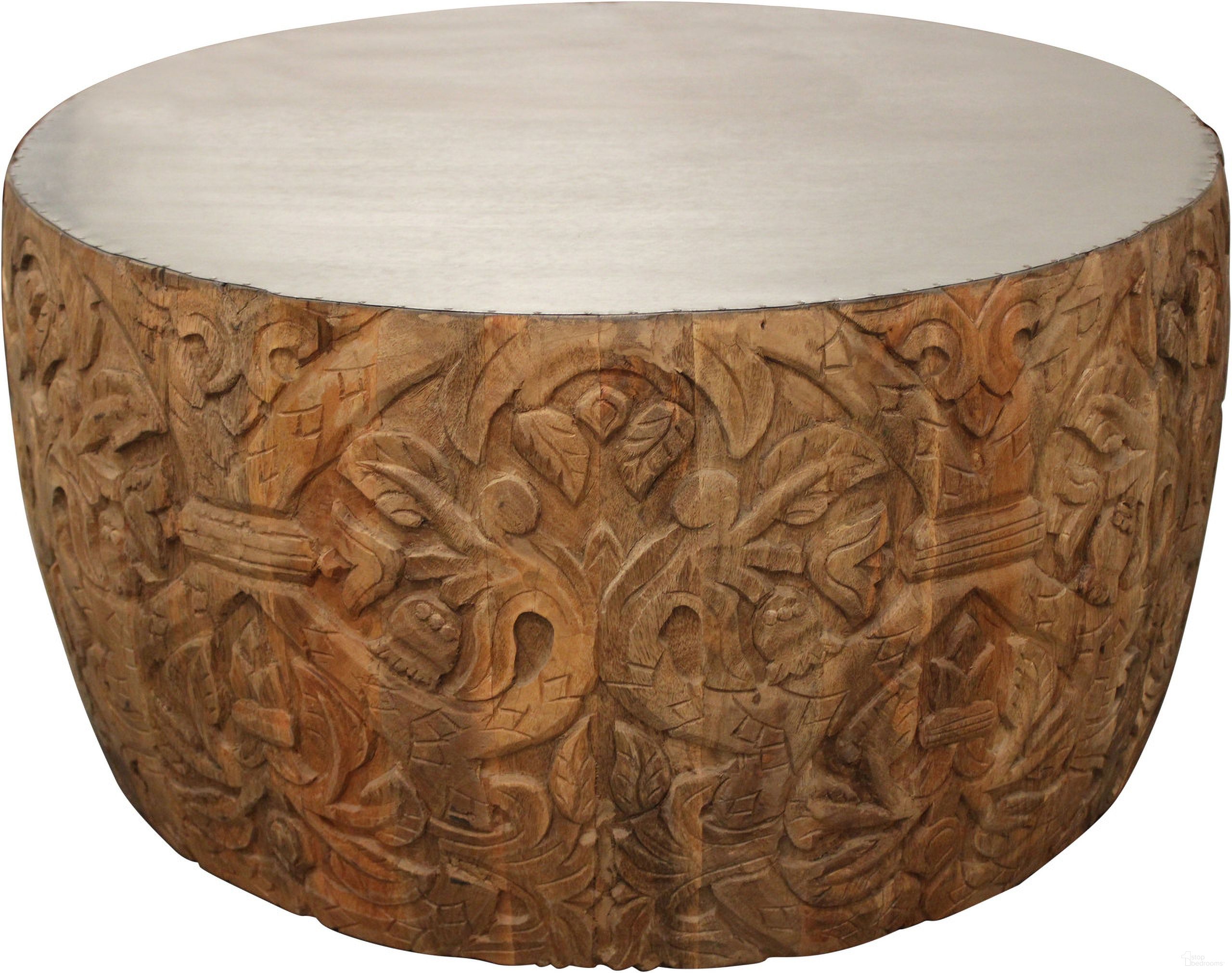 The appearance of Carter Cruz Zinc Top On Hand-Carved Solid Wood Base Cocktail Table In White Wash designed by Moti in the modern / contemporary interior design. This white wash piece of furniture was selected by 1StopBedrooms from Carter Collection to add a touch of cosiness and style into your home. Sku: 43003005A. Material: Wood.
