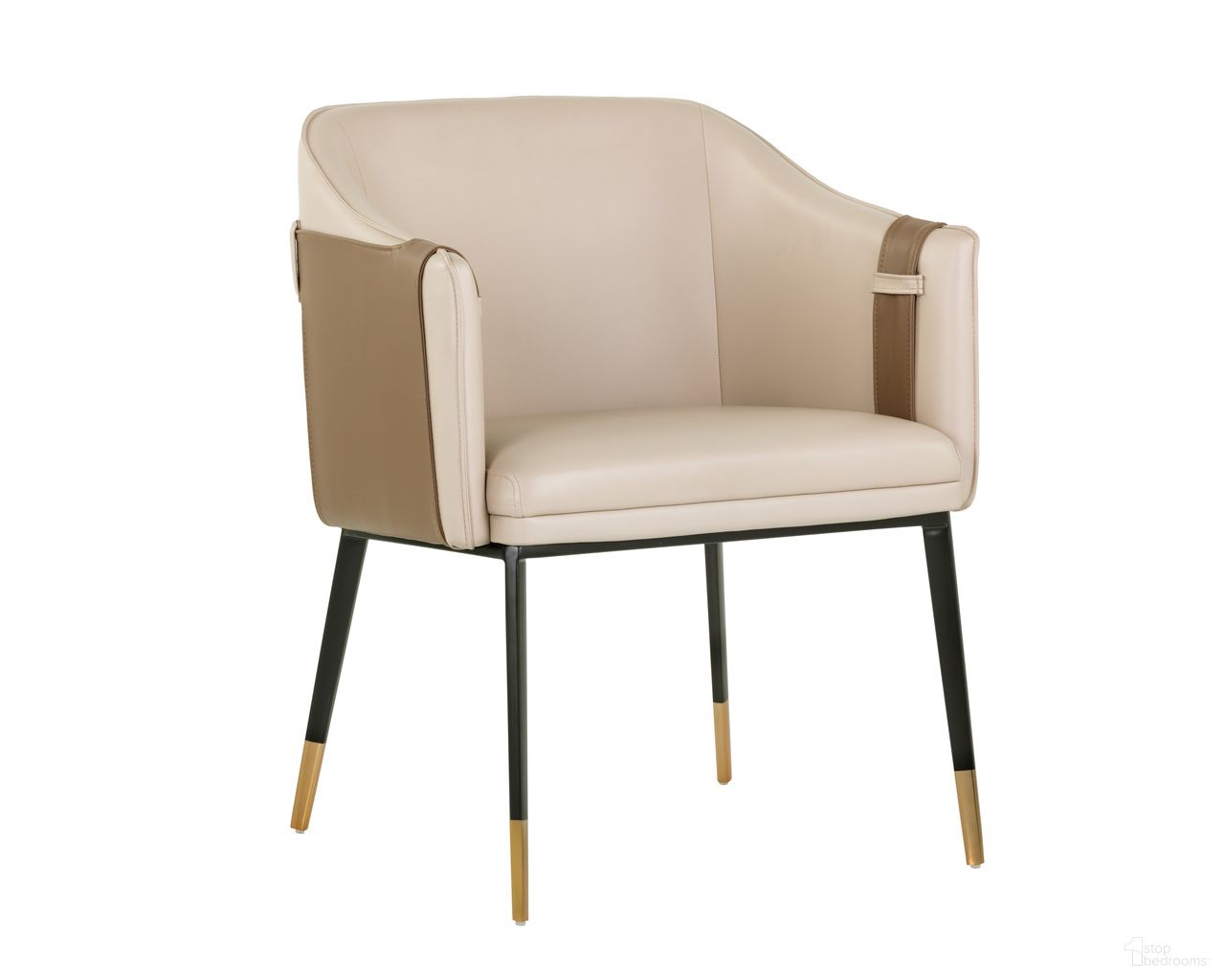 Carter Dining Armchair In Napa Beige and Napa Tan
