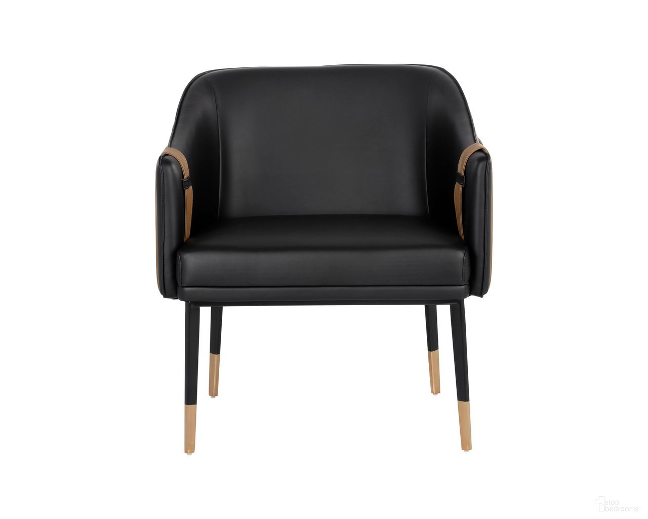 Carter Lounge Chair In Napa Black and Napa Cognac